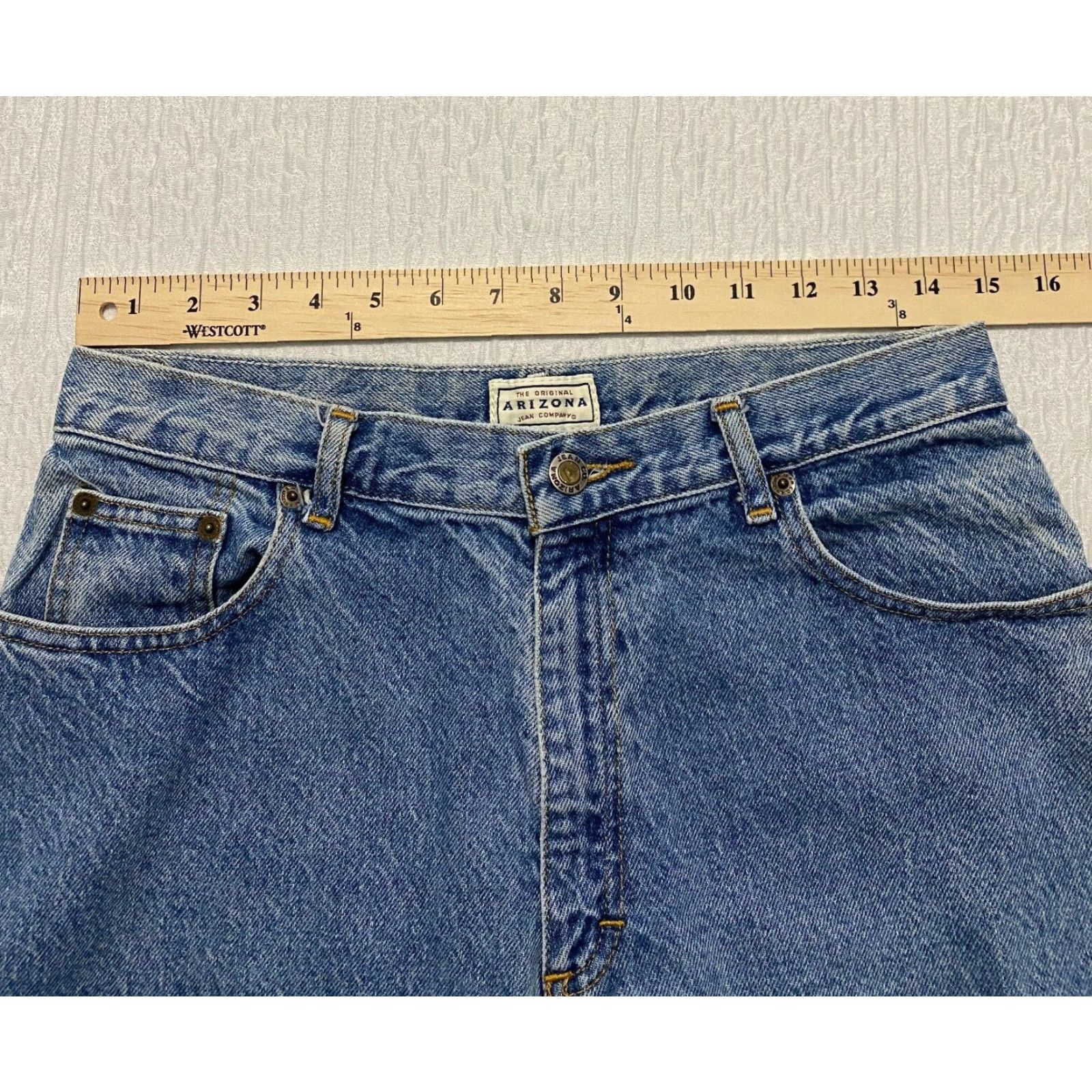 Vintage VINTAGE Arizona Jeans High Rise Size 13 Short Blue Light Wash 90s Womens Jeans Size 30" / US 8 / IT 44 - 5 Thumbnail