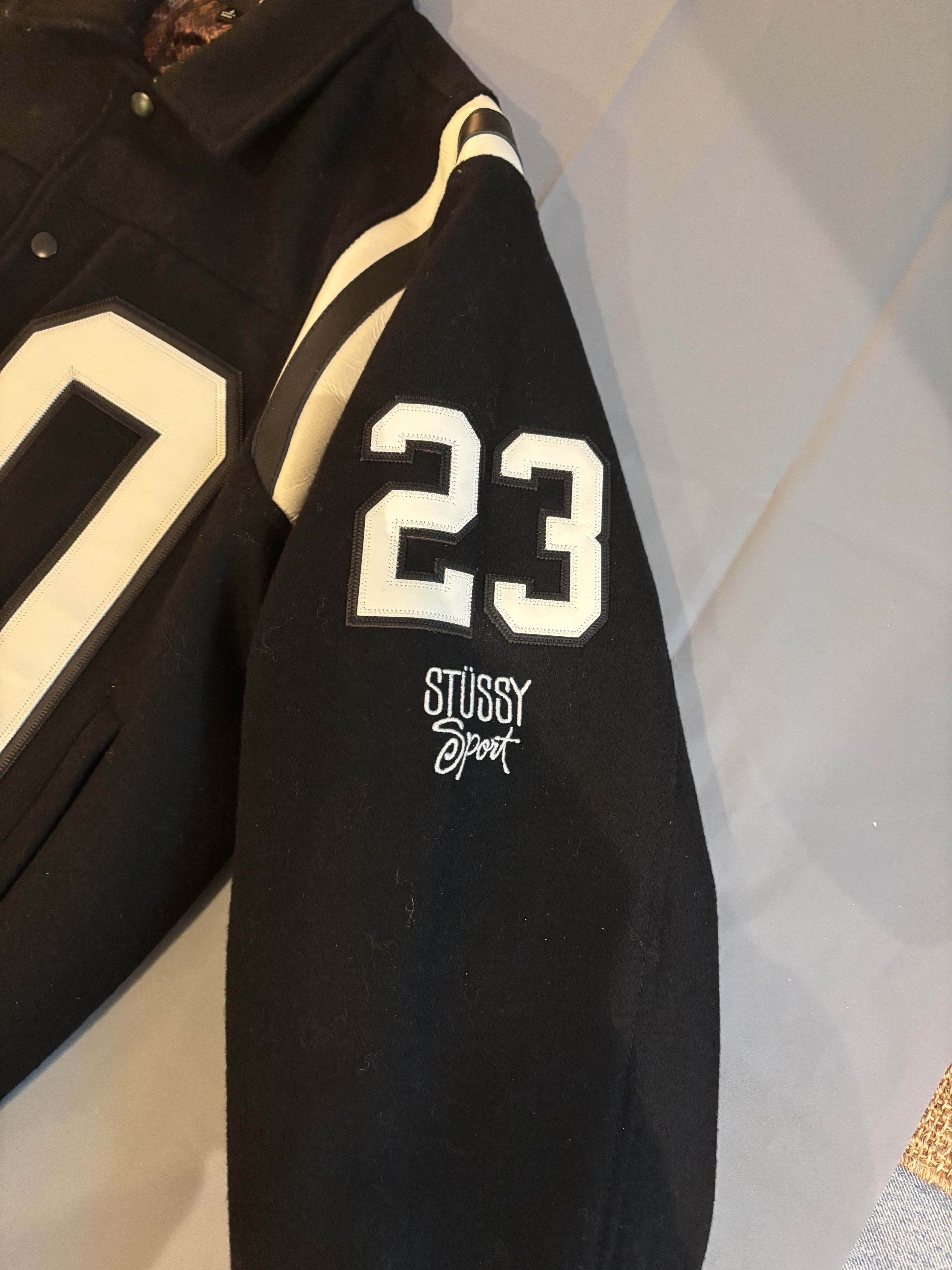 Stussy Veste teddy bombers Varsity jacket en laine Stussy 80 noir Size US L / EU 52-54 / 3 - 5 Thumbnail