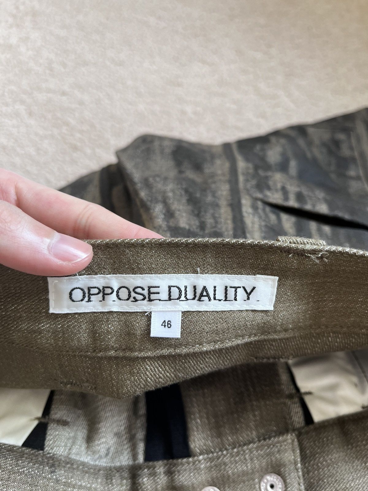 Japanese Brand OPPOSE DUALITY 10 POCKET PANEL DENIM TROUSERS (DIRT GREEN) Size US 32 / EU 48 - 11 Thumbnail