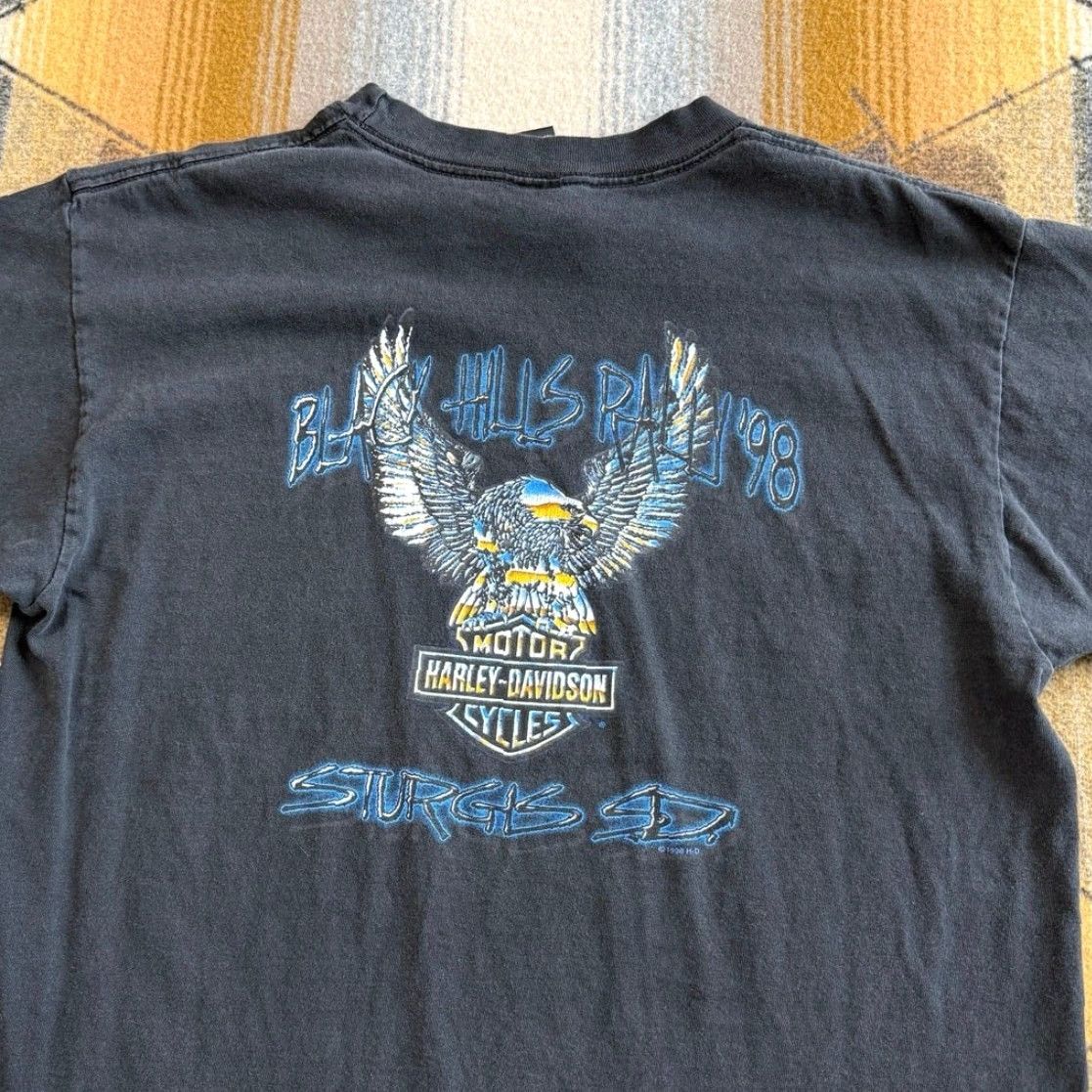 Harley Davidson VINTAGE Harley Davidson Sturgis 1998 Biker T-Shirt Size L Adult Mens Black Short Sleeve 90s Motorcycle Grunge Size US L / EU 52-54 / 3 - 6 Thumbnail