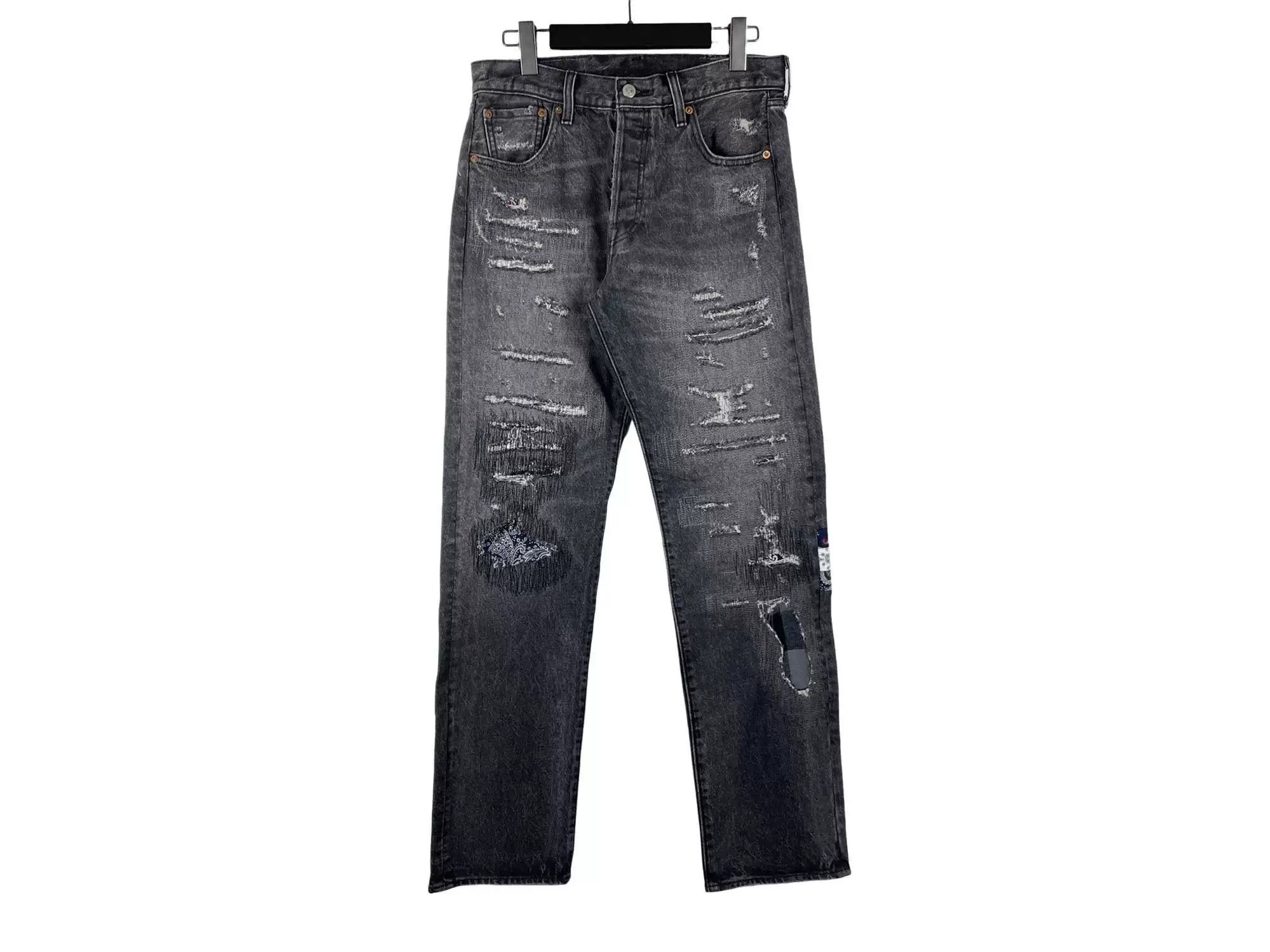 Levi's Levi's x CLOT 501 Black Distressed Jeans Size US 30 / EU 46 - 1 Thumbnail