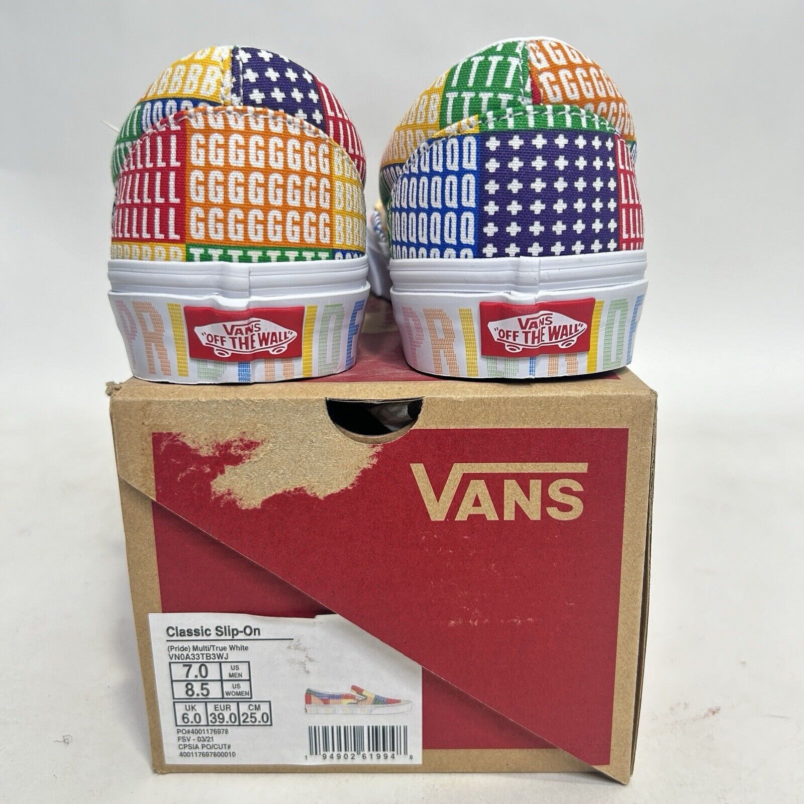 Vans Vans Classic Slip-On “Pride/Multi True White” 2024 Size US 8.5 / IT 38.5 - 4 Thumbnail