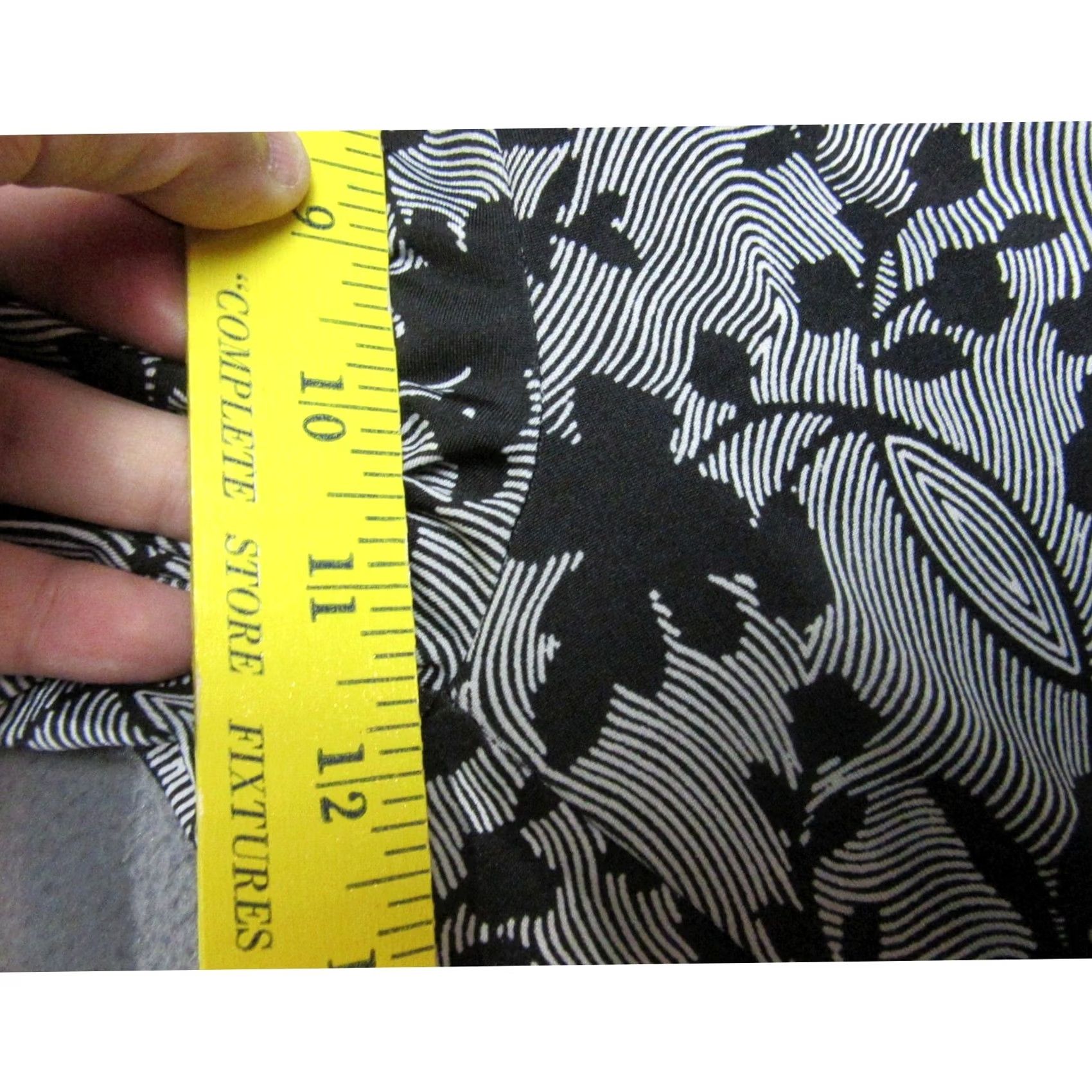 Vintage Zoe + Phoebe Pants Womens M Black White Floral Wide-Leg Lounge Flowy Size 32" / US 10 / IT 46 - 4 Thumbnail