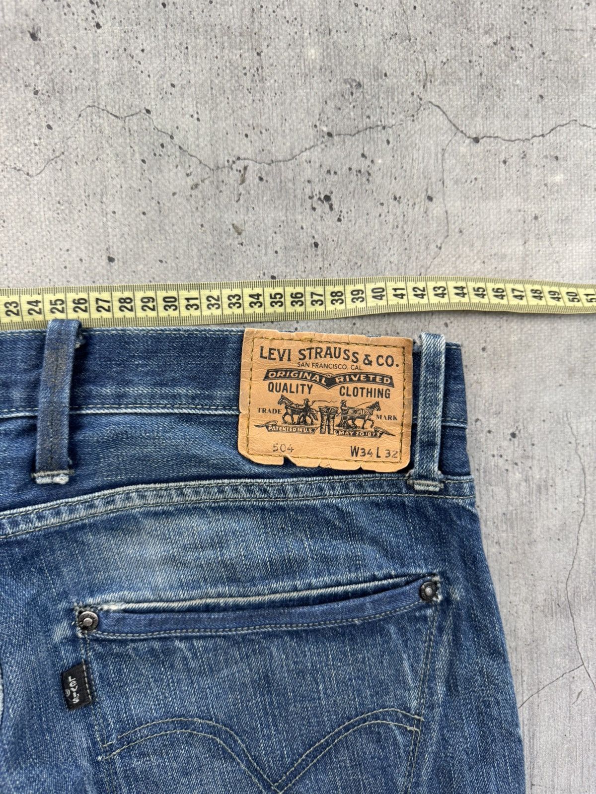 Levi's Vintage 90s Levis 504 Wash Baggy Jeans Size US 34 / EU 50 - 3 Thumbnail