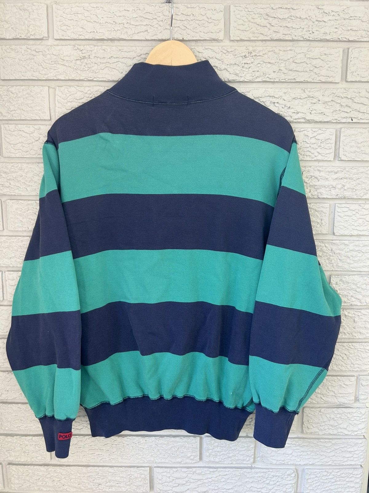 Polo Ralph Lauren Vintage 90s Polo Ralph Lauren Striped Quarter Zip Sweater Size US S / EU 44-46 / 1 - 6 Thumbnail