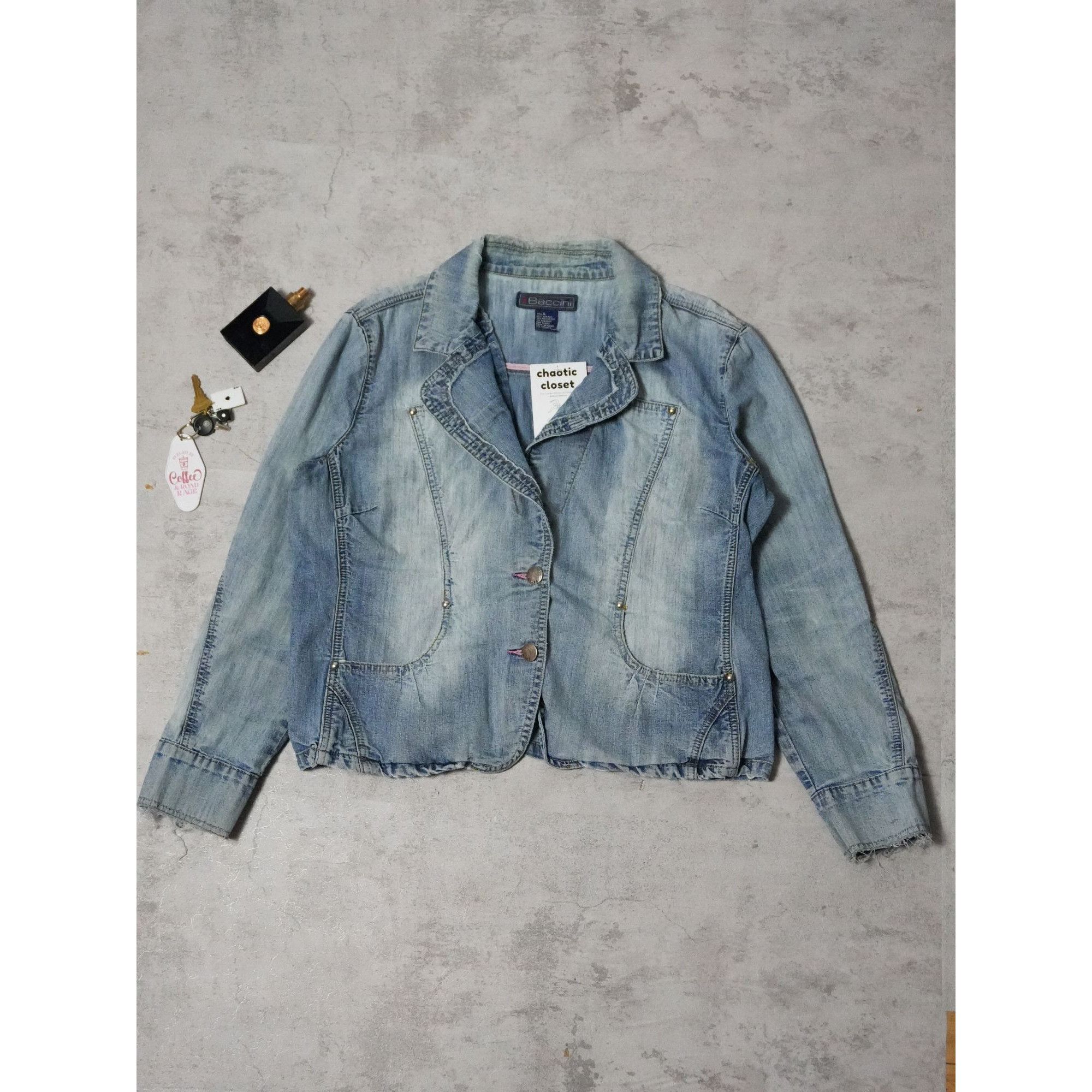 Other Y2k Baccini Denim Jacket Size XL / US 12-14 / IT 48-50 - 1 Thumbnail