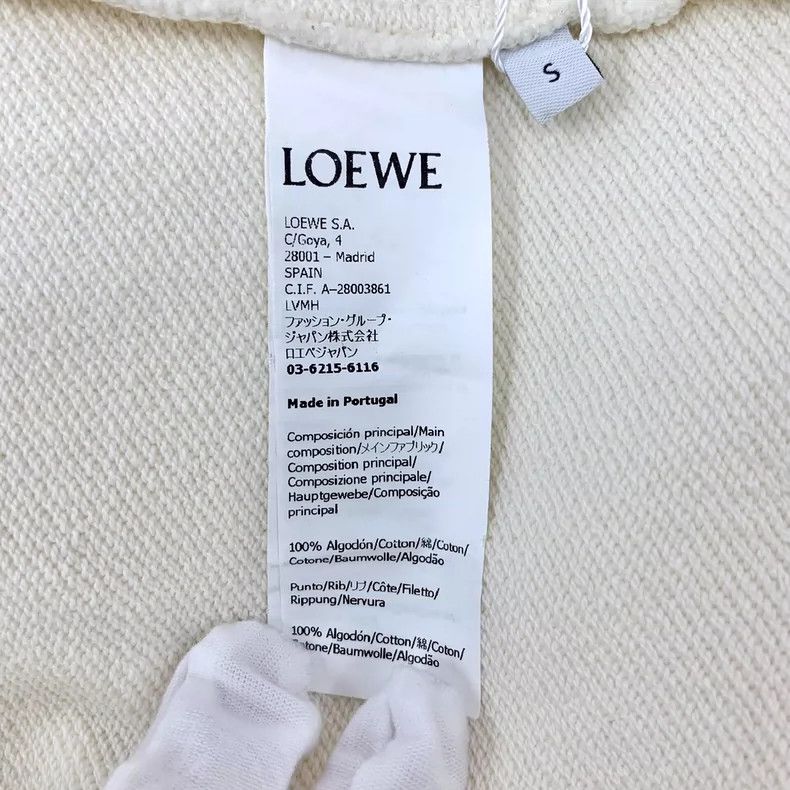 Loewe Loewe Muted beige logo leather card cotton hooded drawstri Size S / US 4 / IT 40 - 7 Thumbnail