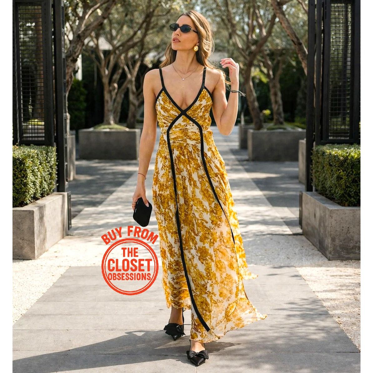 Zara ZARA Printed Yellow Viscose Maxi Dress NWT Size M / US 6-8 / IT 42-44 - 3 Thumbnail
