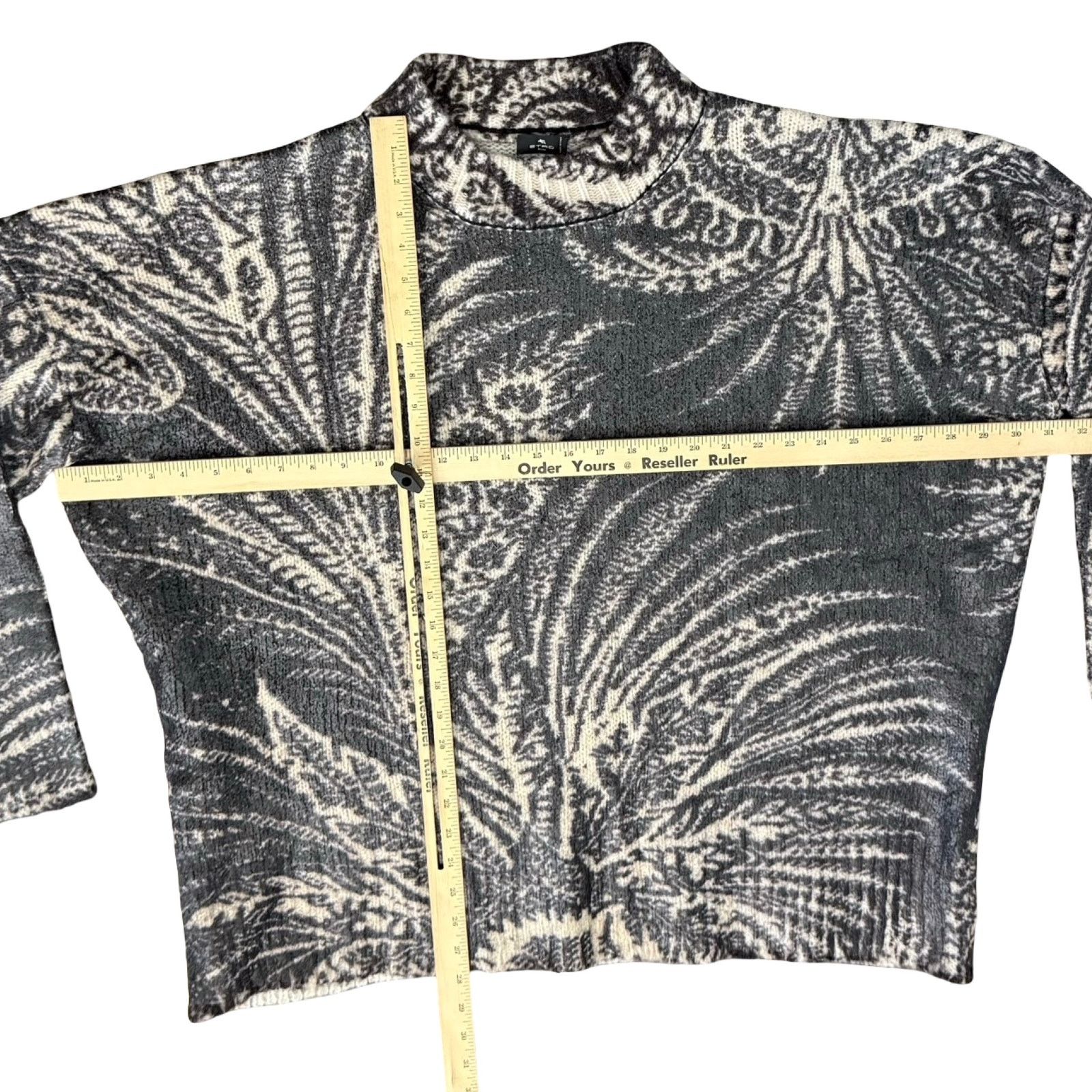Etro Etro Brown Cream Foliage Oversize Coated Wool Sweater 40 / M Size M / US 6-8 / IT 42-44 - 6 Thumbnail