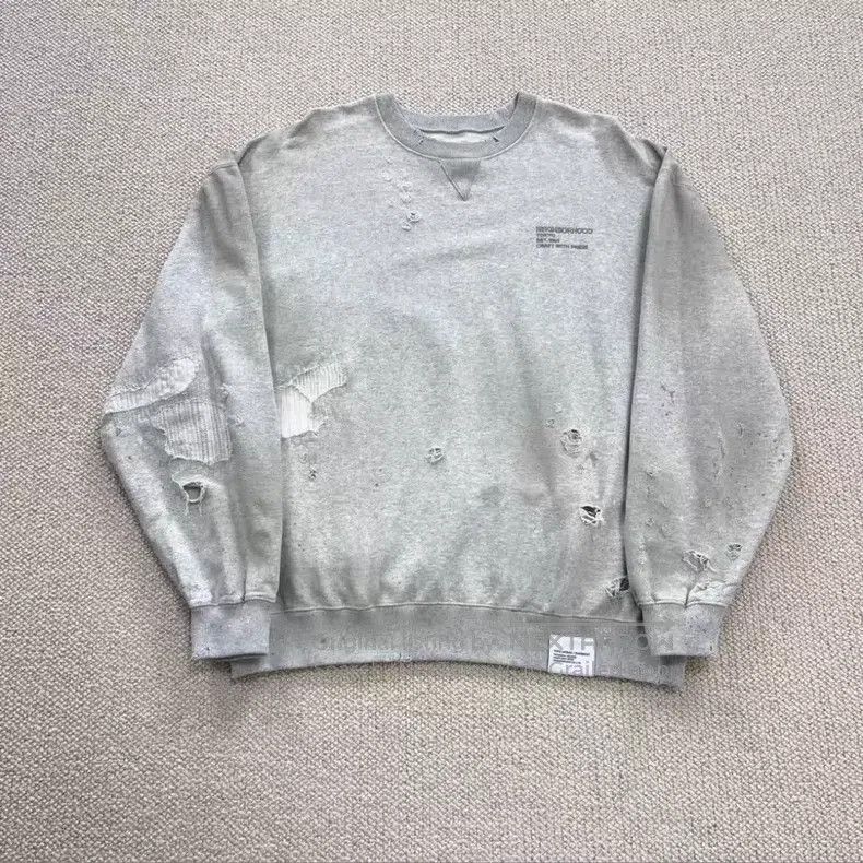 Neighborhood Neighborhood Destroyed Washed Patch Crewneck Sweatshirt Size US L / EU 52-54 / 3 - 1 Thumbnail