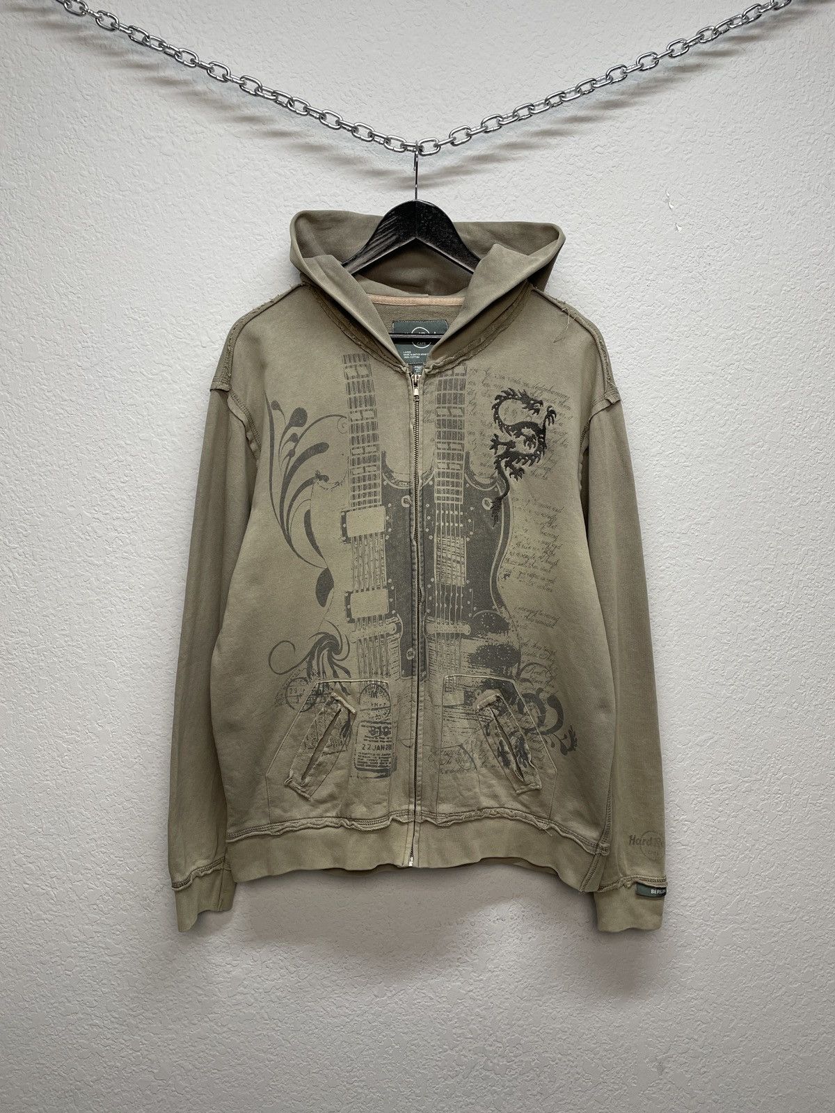 Hard Rock Cafe Vintage Y2K Hard Rock Cafe Berlin Over Print Zip Hoodie Size US L / EU 52-54 / 3 - 2 Thumbnail