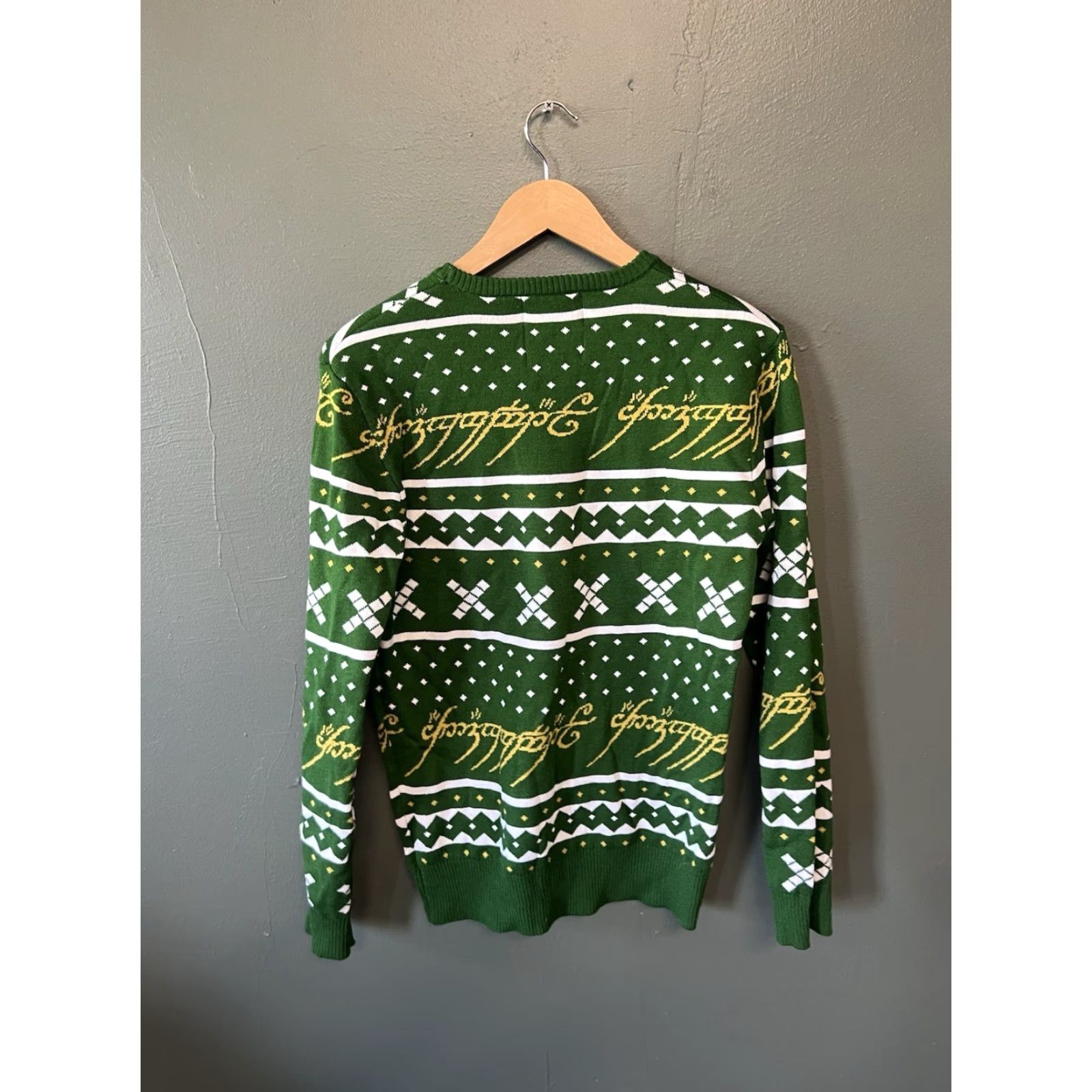 Vintage BoxLunch The Lord Of The Rings Pullover Knitted Style Sweater Green XSmall Size US S / EU 44-46 / 1 - 2 Thumbnail