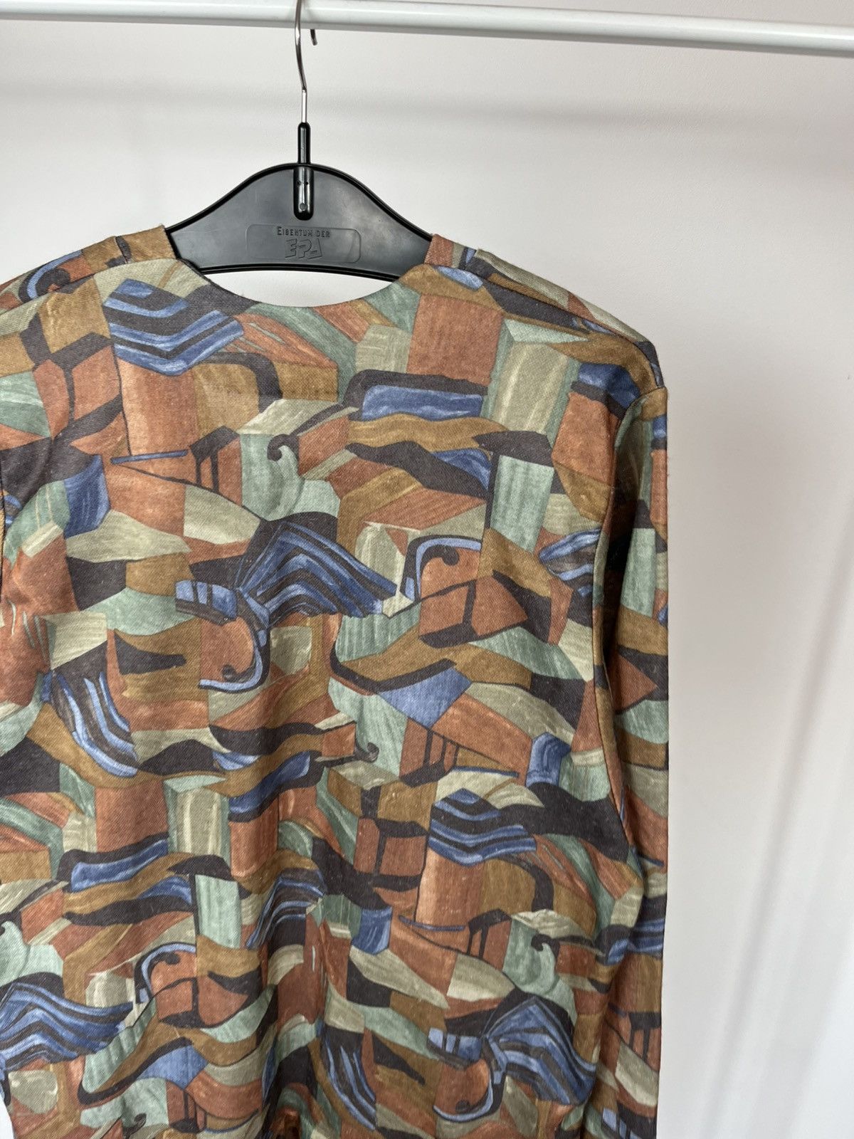 Other Vintage Abstract Dress Angora Blend Made in France Maxi 52 Size L / US 10 / IT 46 - 13 Thumbnail