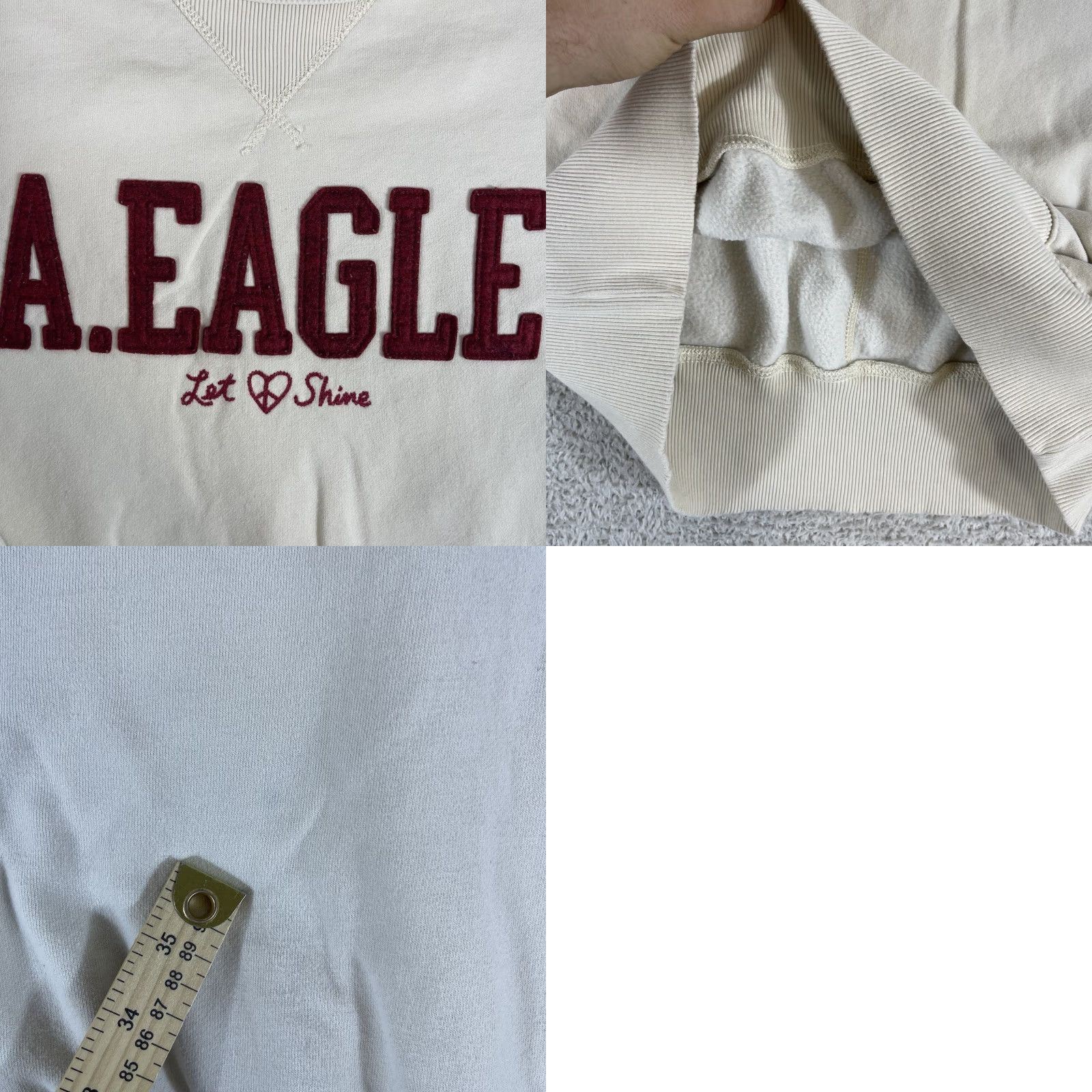 American Eagle Outfitters American Eagle Outfitters Sweatshirt Crewneck Adult Small Ivory Oversized Boxy Y2K Preppy Mens Size US S / EU 44-46 / 1 - 8 Thumbnail