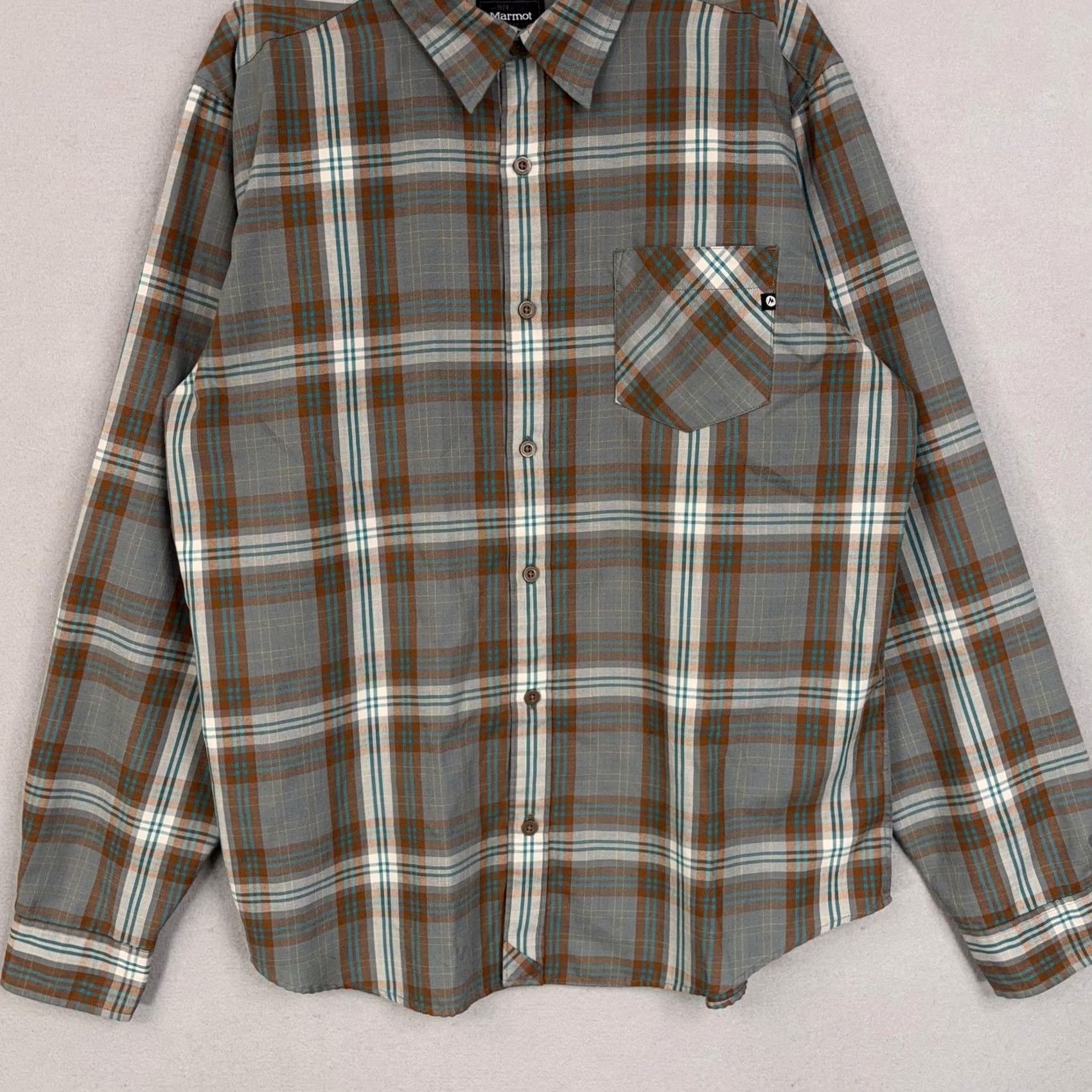 Marmot Marmot Shirt Mens XL Gray Plaid Long Sleeve Lightweight Button Front Outdoor Gorp Size US XL / EU 56 / 4 - 3 Thumbnail