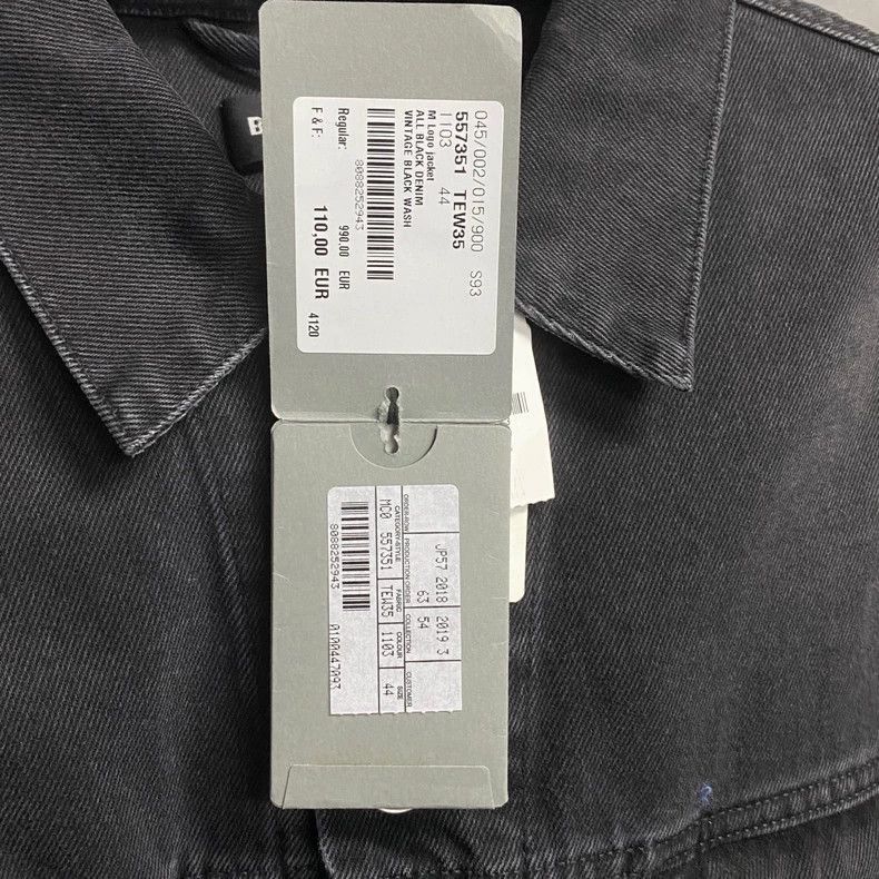 Balenciaga Balenciaga Black Green Logo Denim Jacket-2505 Size US L / EU 52-54 / 3 - 4 Thumbnail