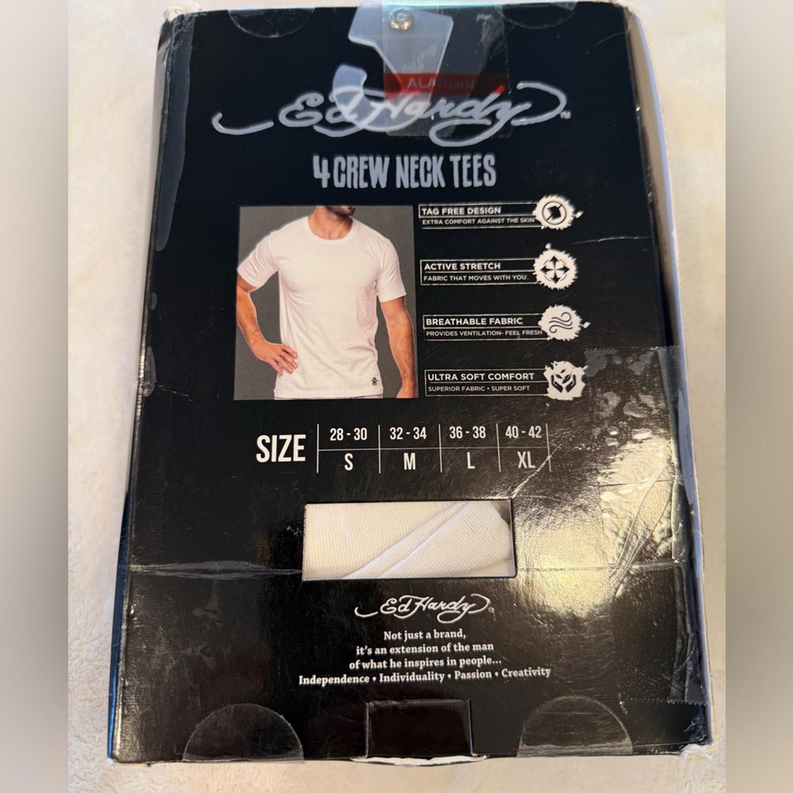 Ed Hardy ED Hardy Crew Neck tees white color pack of four SZ medium Size US M / EU 48-50 / 2 - 2 Thumbnail