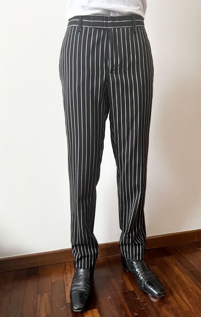 image of Dior x Hedi Slimane Stripped Pants in Black/White, Men's (Size 34)