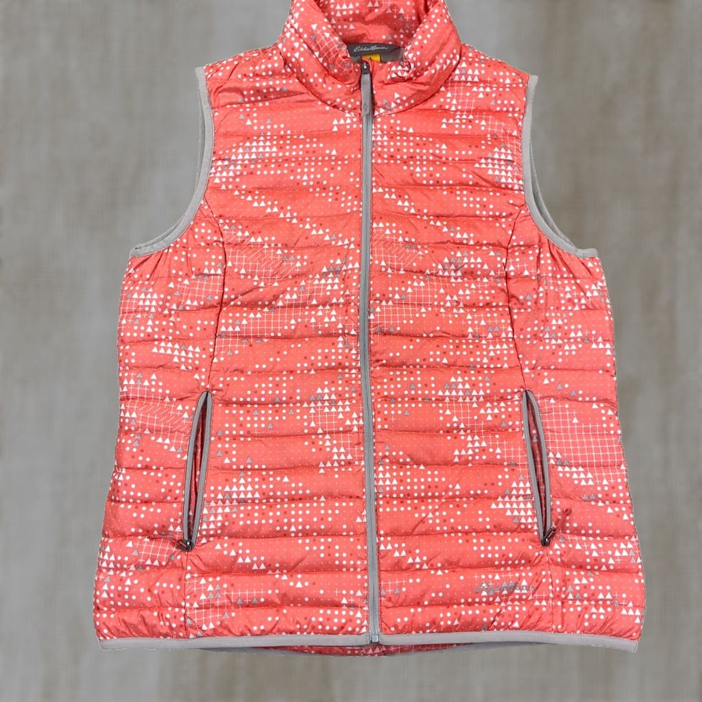 Eddie Bauer Eddie Bauer Puffer Vest Women M Pink Gray Down Fill EB700 Travex Assent Vest Body Casual Travel Geometric Pattern Sleeveless Size M / US 6-8 / IT 42-44 - 1 Thumbnail