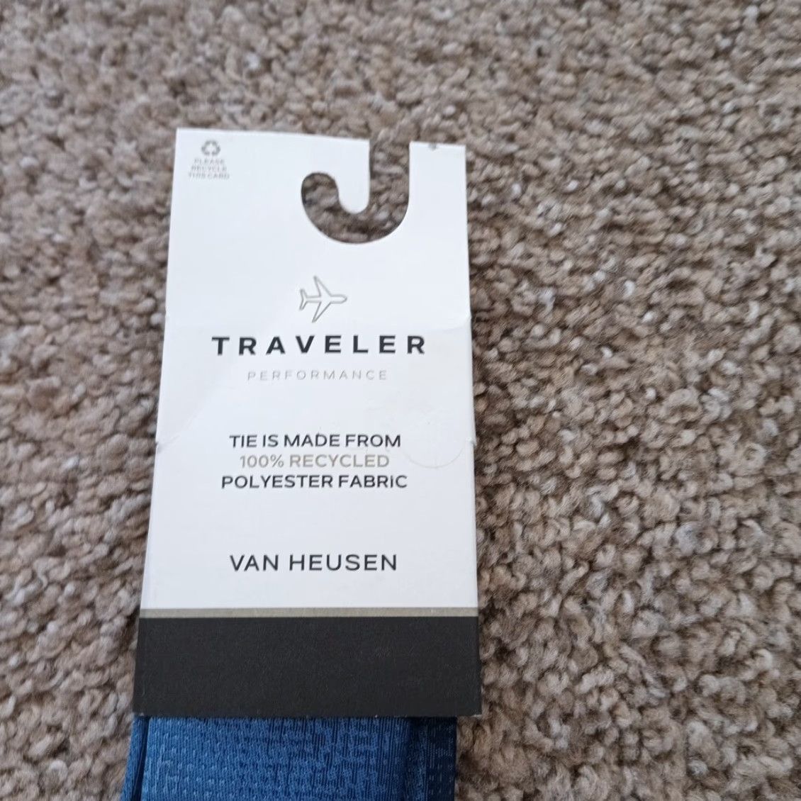 Van Heusen Van Heusen Tie Necktie Blue Geometric One Size Polyester Men Travel Vintage No (57"-60") Size ONE SIZE - 4 Thumbnail