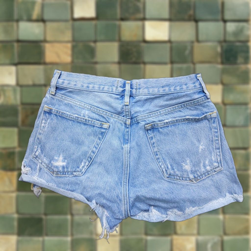 Agolde AGOLDE Parker Distressed Jean Shorts Womens 26 Blue Button Fly Rigid Denim Shirt? Size 26" / US 2 / IT 38 - 1 Thumbnail