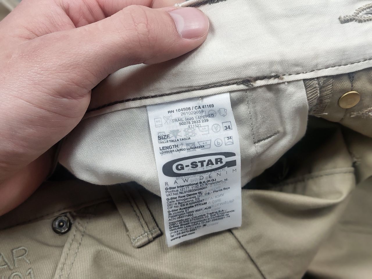 G-Star G Star Raw Trail 5620 Tapered Canvas Pocket Cargo Pants Size US 34 / EU 50 - 16 Thumbnail