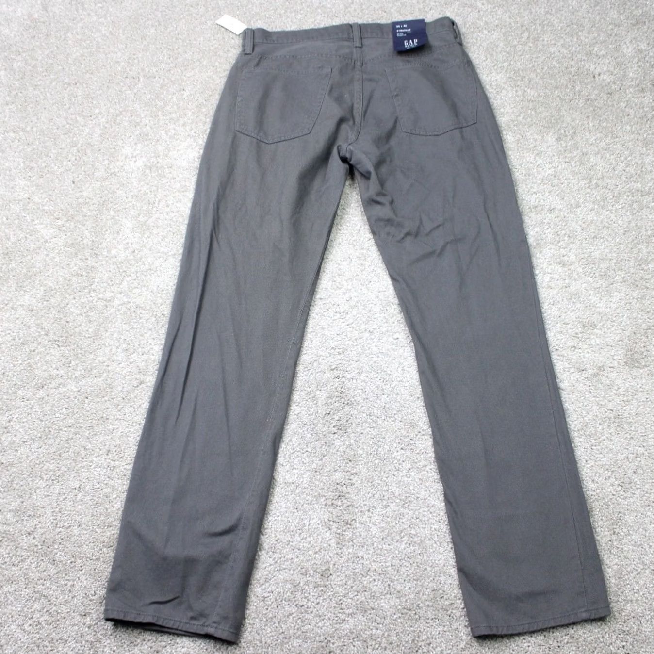 Gap GAP Denim Chino Pants Mens 30x32 Gray Straight Leg Flat Front Mid Rise NWT Size US 30 / EU 46 - 6 Thumbnail