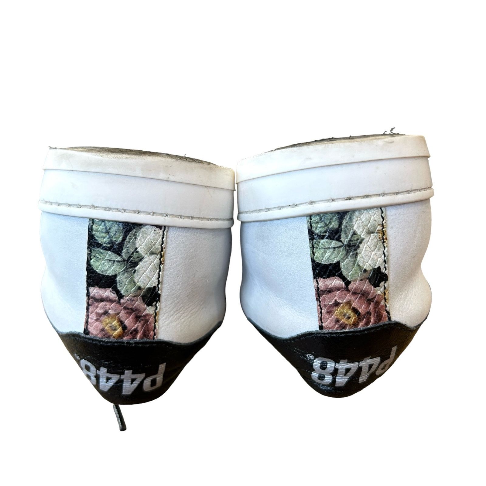 P448 P448 Sneakers Womens 37 EU 7 US Gray Floral Leather Low Top Size US 7 / IT 37 - 11 Thumbnail