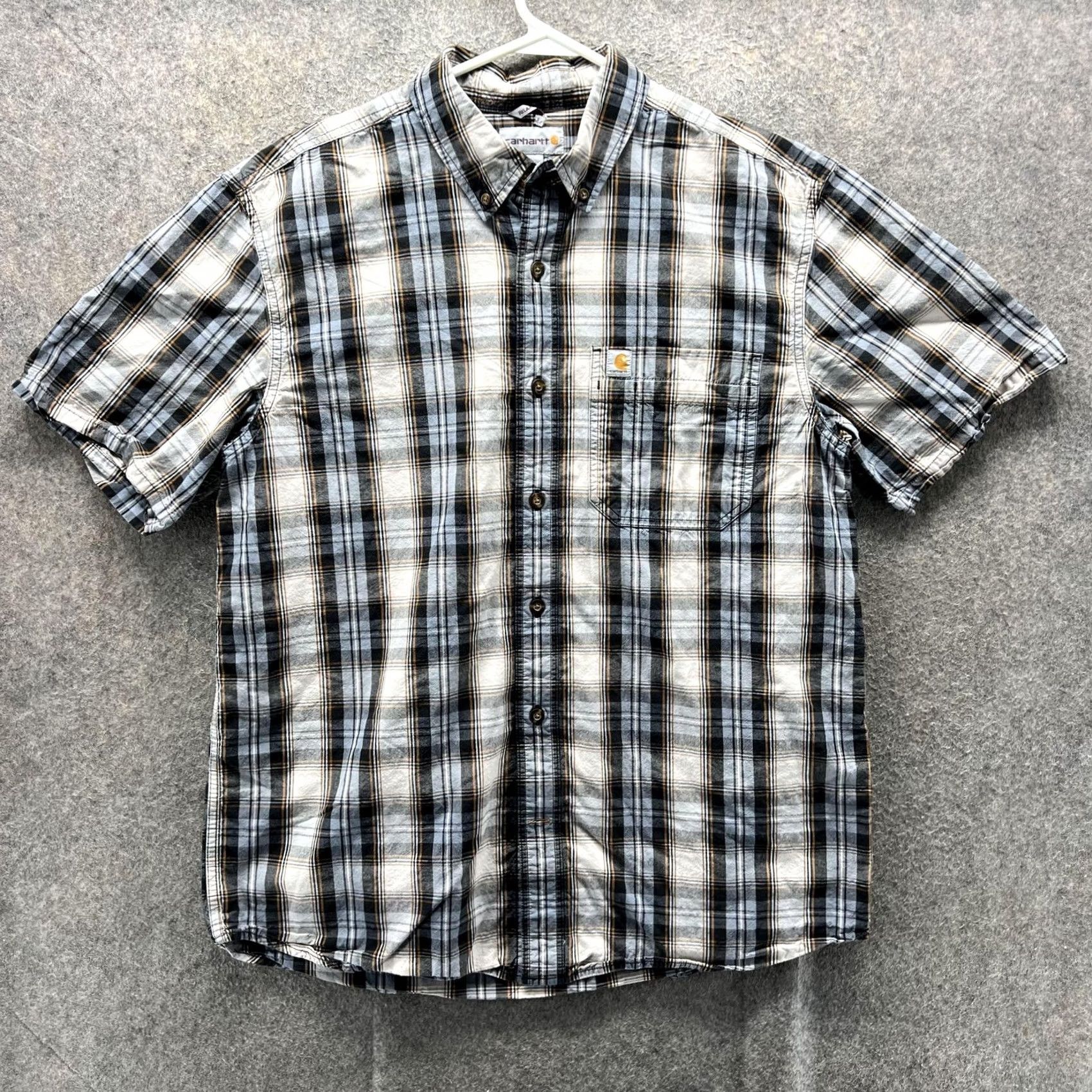 Carhartt Carhartt Shirt Mens Large Gray Plaid Short Sleeve Button Front Relaxed Fit Size US L / EU 52-54 / 3 - 2 Thumbnail
