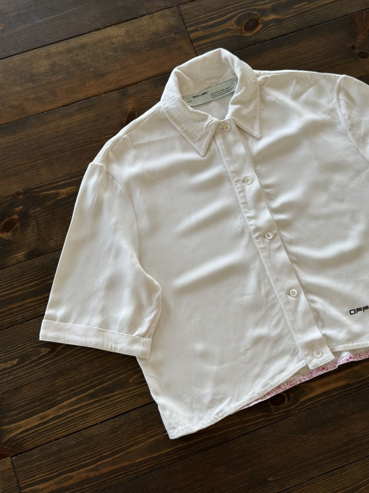 Off-White OFF White Glamour Design Cropped Button Up Shirt Size S / US 4 / IT 40 - 4 Thumbnail