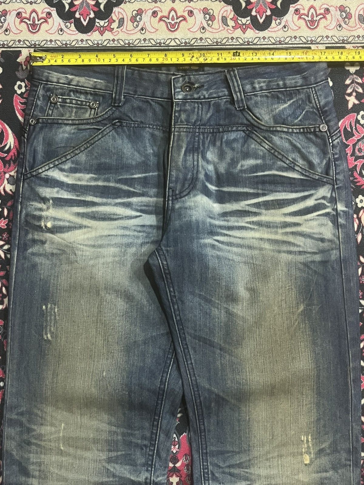 G-Star Vintage G Star Raw Rustic Heavy Whisker Fringe Loose Jeans Size US 33 - 14 Thumbnail