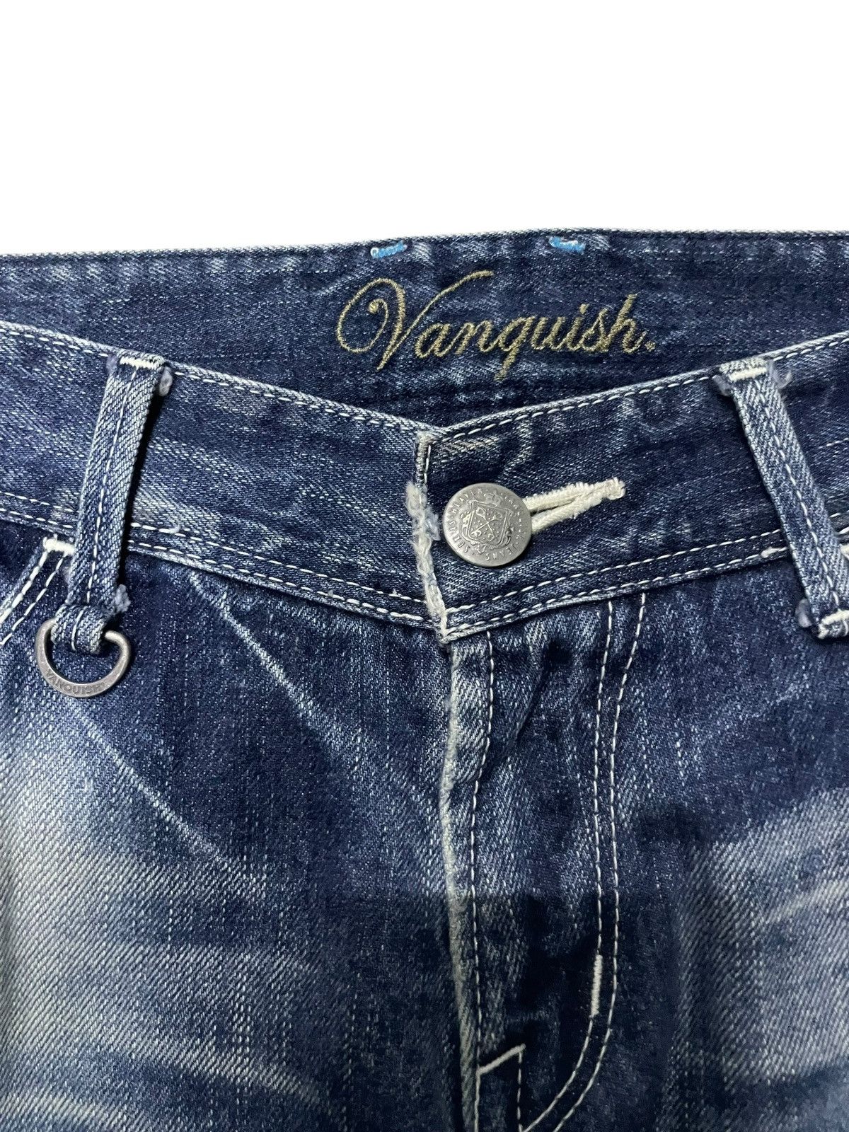 GOSTAR DE FUGA × Vanquish × semanticdesign Vanquish Japan Crossed Whiskers Blue Wash Rockstars Jeans Size US 34 / EU 50 - 15 Thumbnail