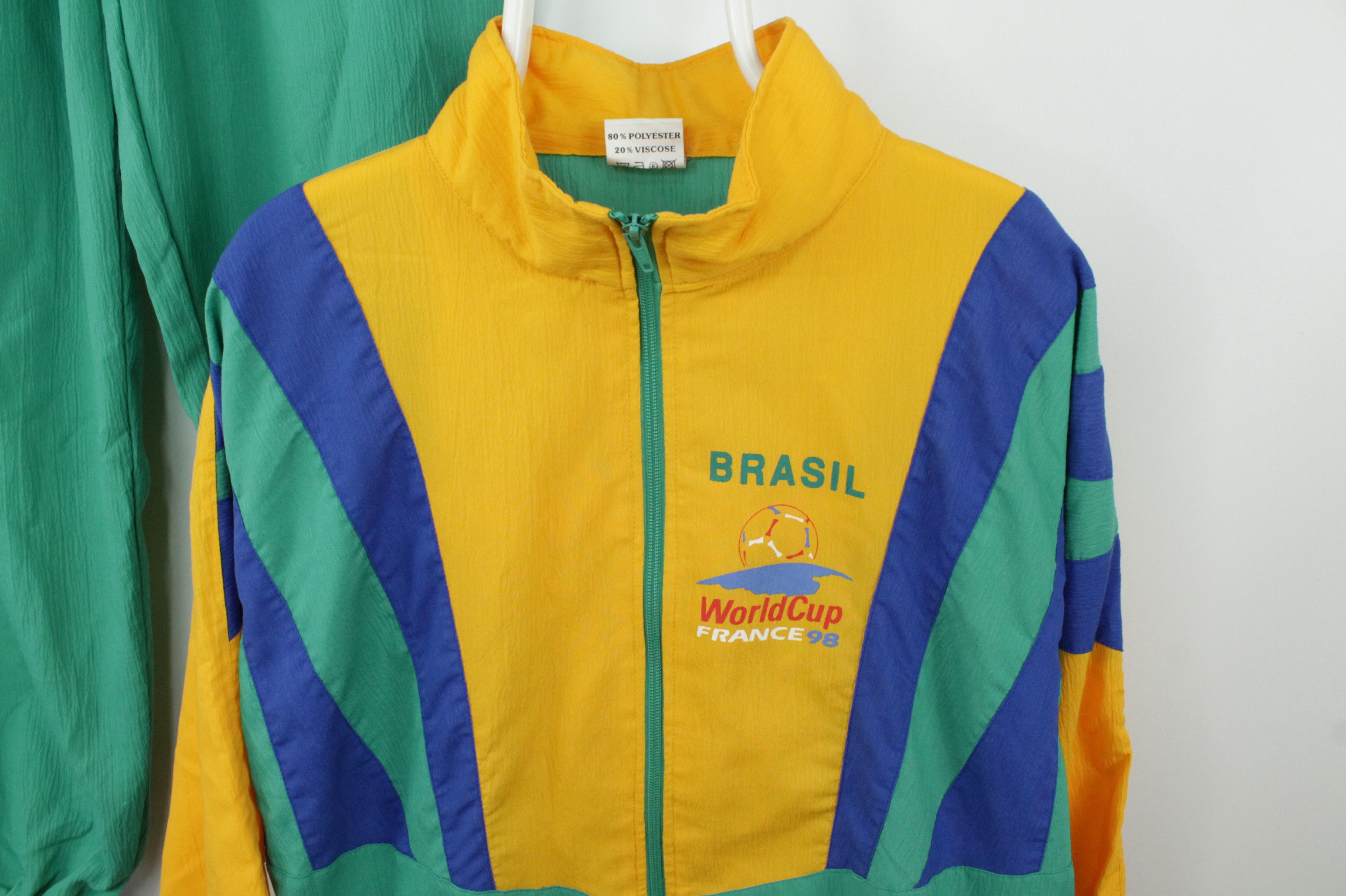 Vintage Vintage Brazil Football Team World Cup 1998 France Tracksuit Size US XL / EU 56 / 4 - 2 Thumbnail