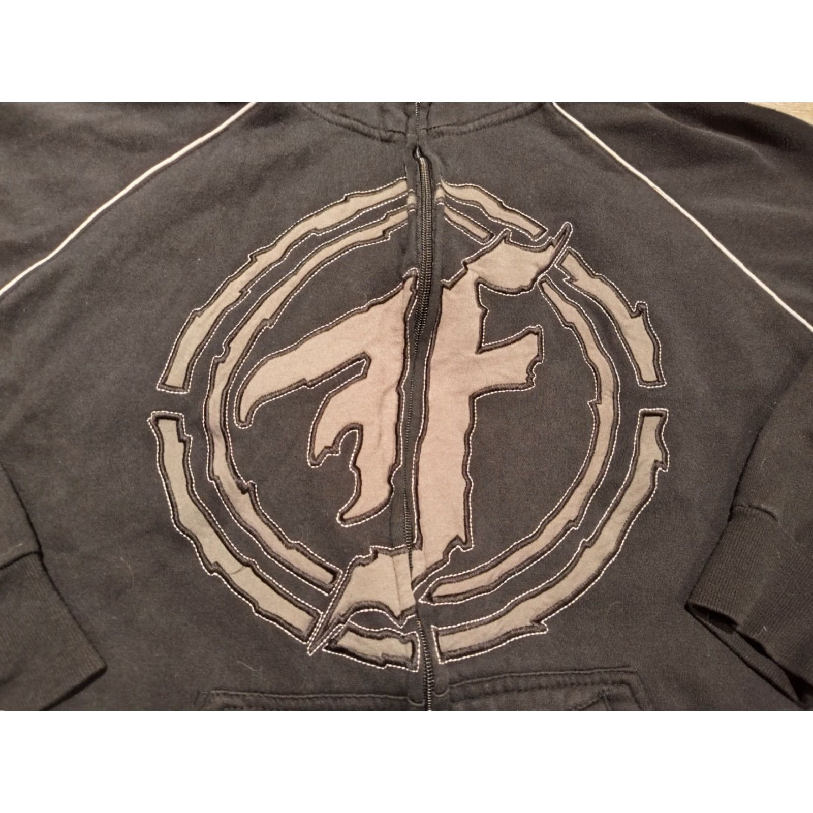 Vintage FF Motorcycle Full Zip Hoodie Skulls Hood Zip Size Small Black Maxi? Size US S / EU 44-46 / 1 - 3 Thumbnail
