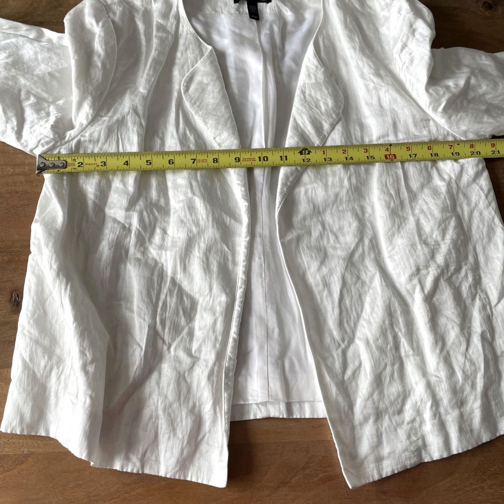 Eileen Fisher Eileen Fisher White Satin Crepe Organic Cotton Open Front Top Womens Medium Size M / US 6-8 / IT 42-44 - 8 Thumbnail