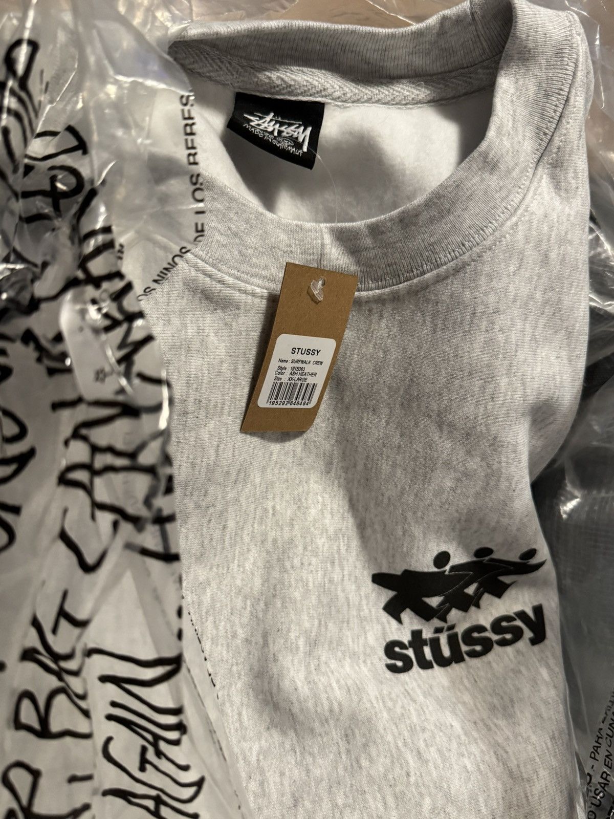 Stussy •NWT• STÜSSY Surf Walk Ash Heather Crewneck Sweater• • 2XL Size US XXL / EU 58 / 5 - 3 Thumbnail