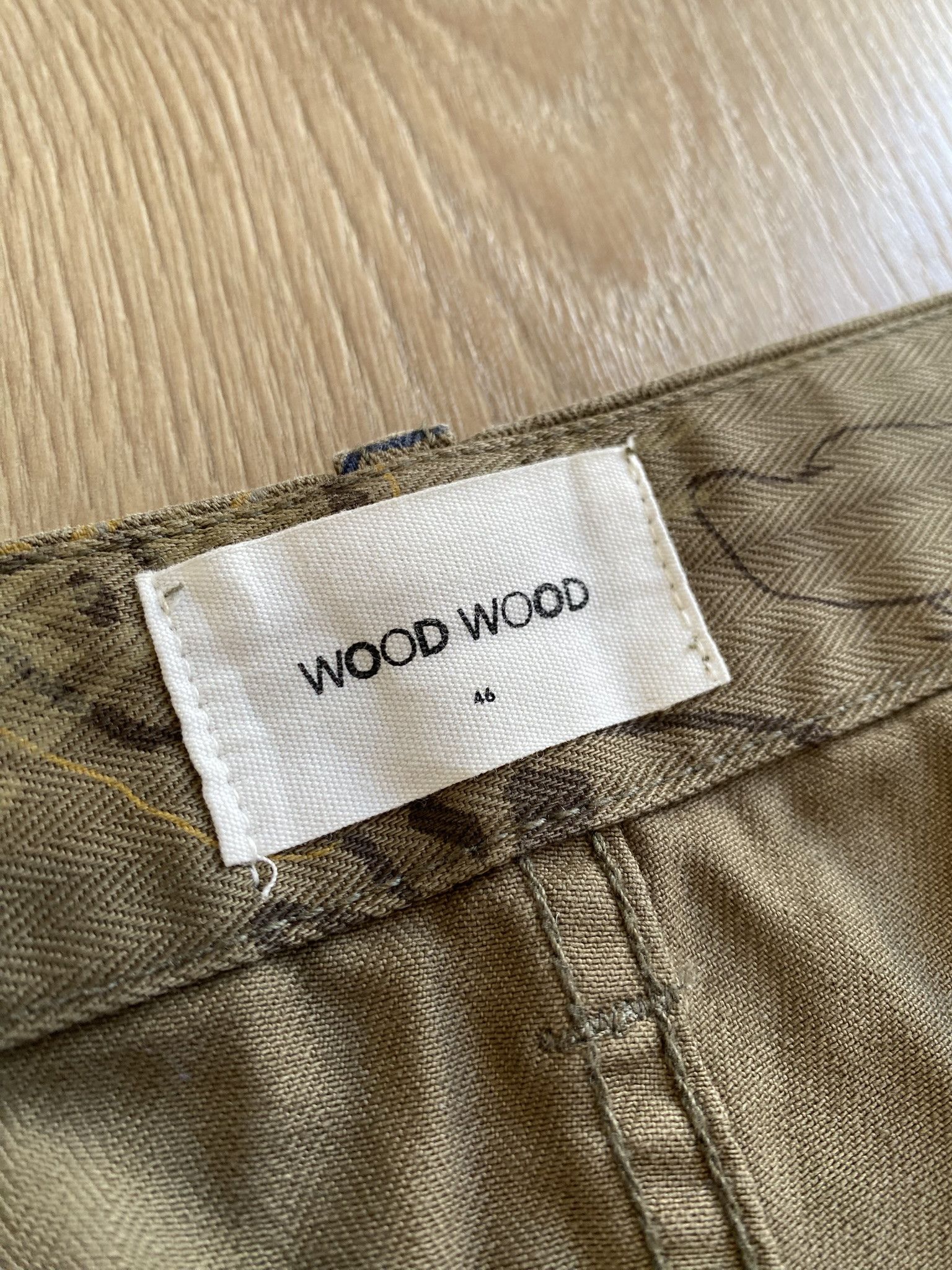 Our Legacy × Wood Wood 46/S - Green AOP Trousers - Herringbone Weave Size US 30 / EU 46 - 8 Thumbnail
