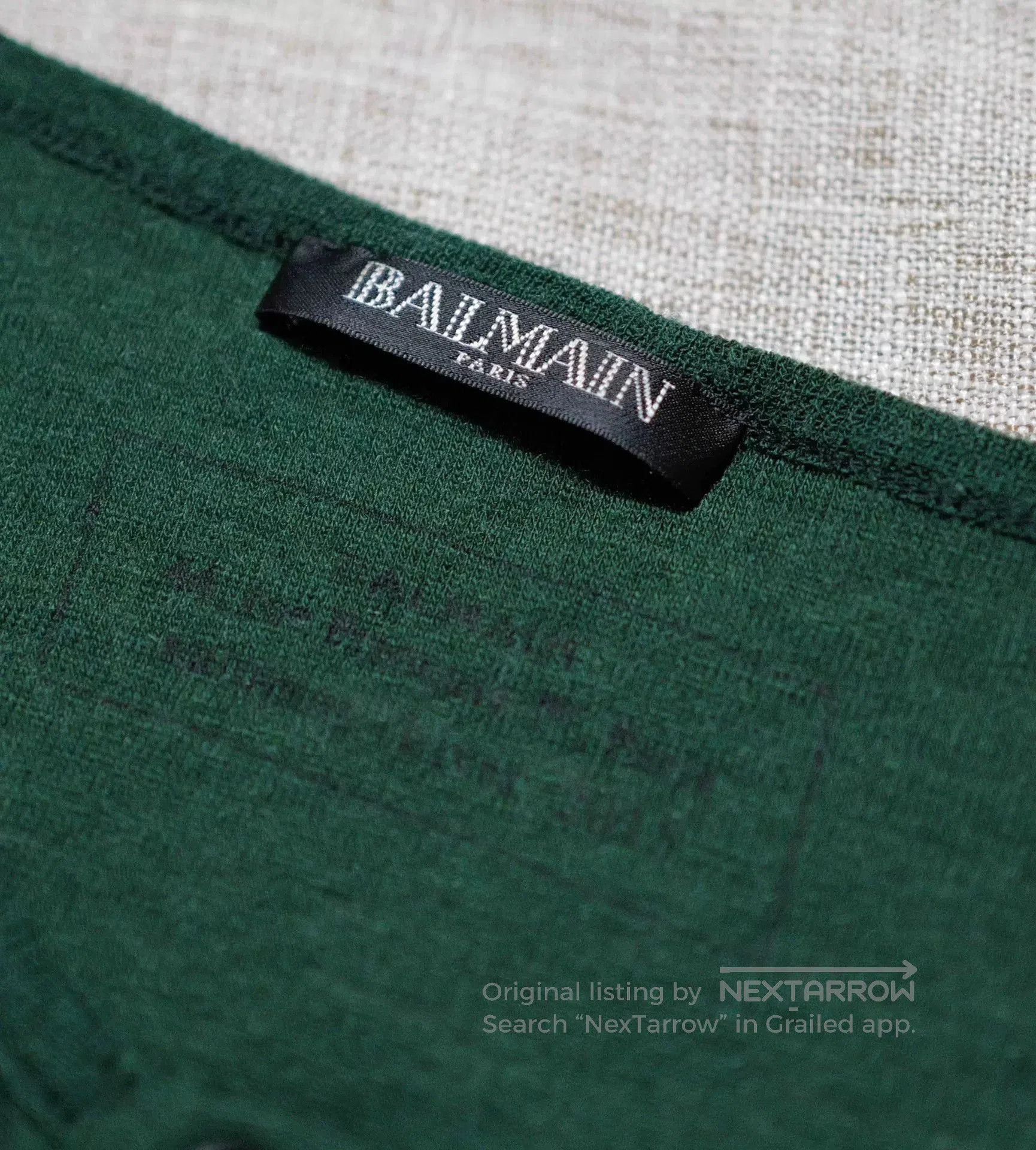 Balmain Balmain Emerald Green Wool Distressed Henley T. Size US M / EU 48-50 / 2 - 3 Thumbnail