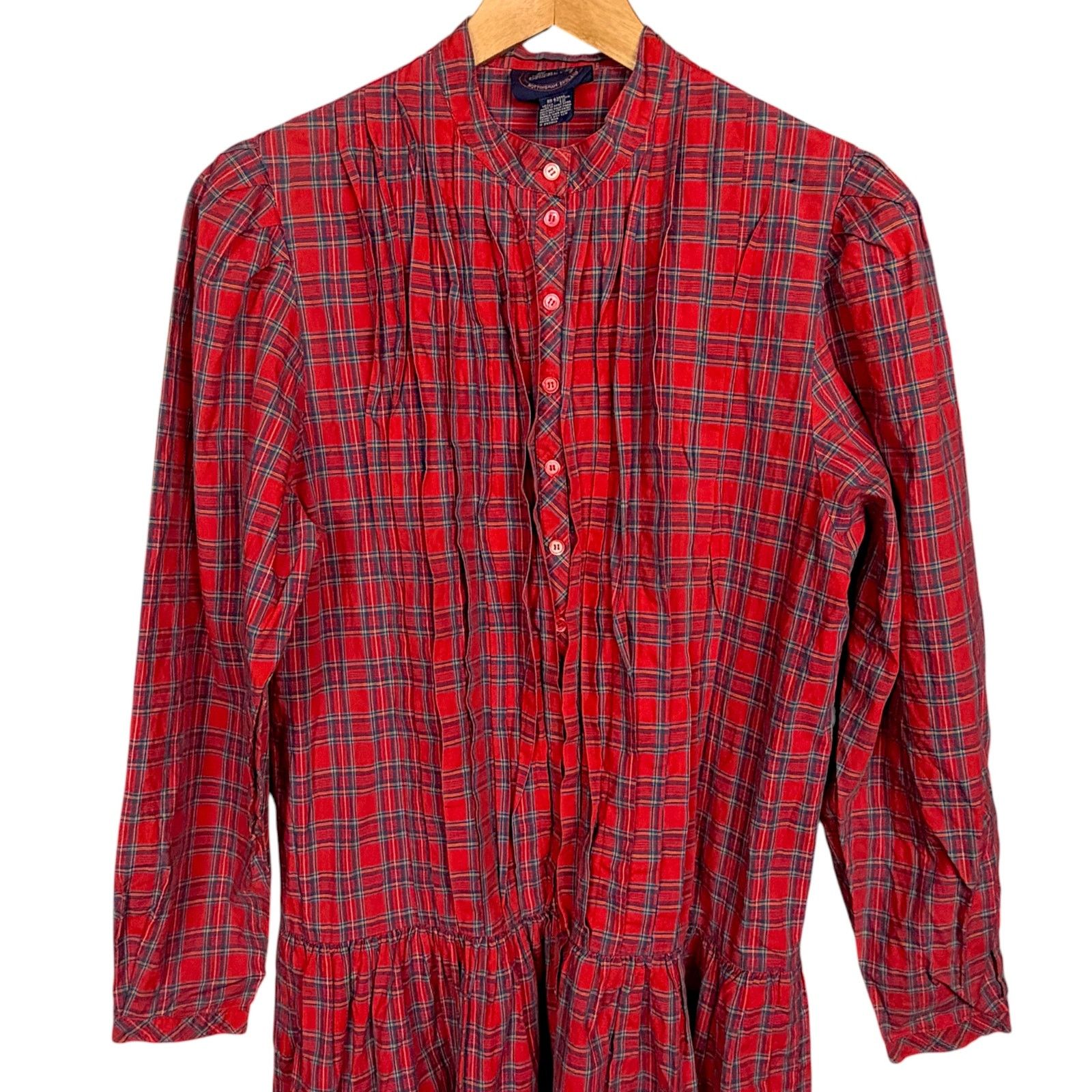 Allen Solly Vintage Allen Solly Dress Sz 12 Red Plaid Pleated Cottage Size XL / US 12-14 / IT 48-50 - 3 Thumbnail
