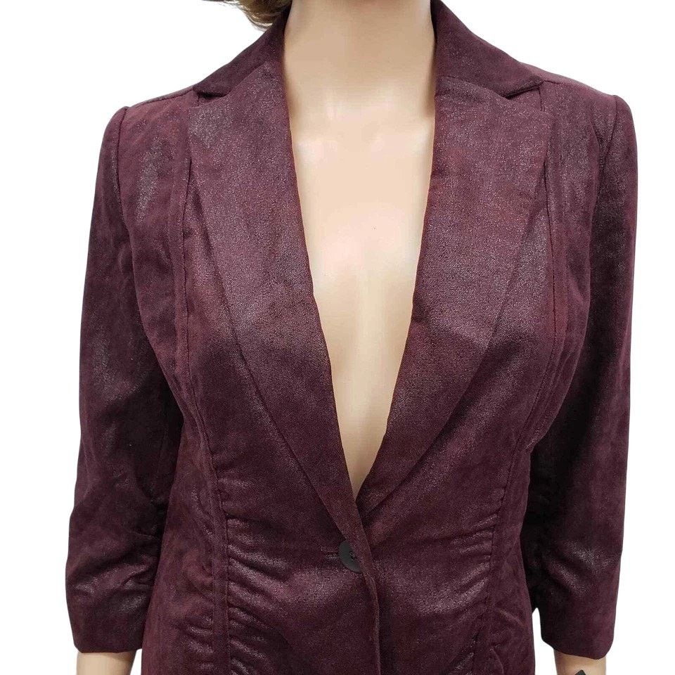 Other Rafaella Shimmer Blazer Jacket Ruched 6 Animal Print Lined Size S / US 4 / IT 40 - 6 Thumbnail