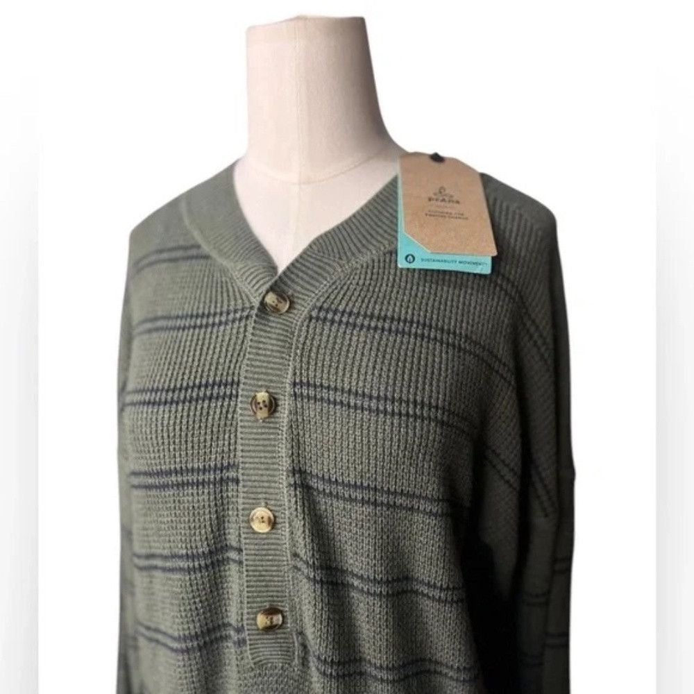 Prana Prana | Milani Green Henley Waffle Knit Organic Dress in Si Size S / US 4 / IT 40 - 7 Thumbnail