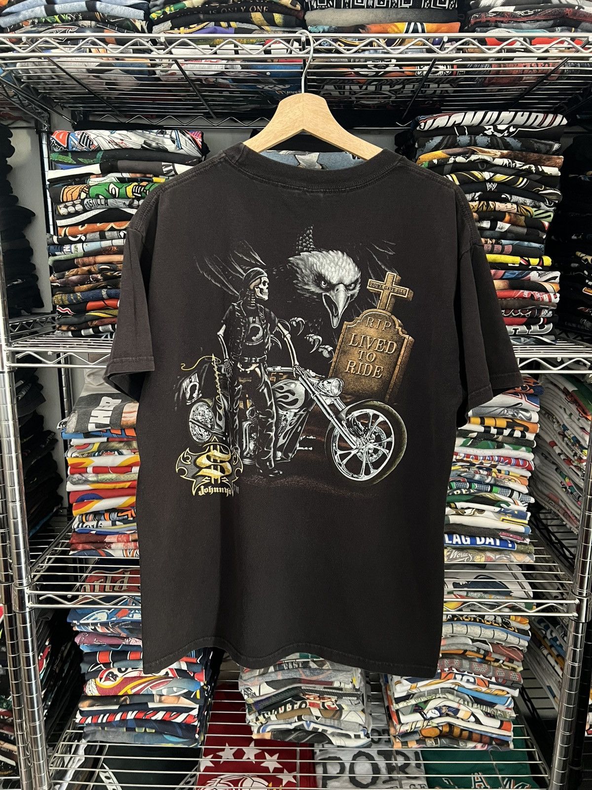 Harley Davidson 2000s Sturgis Skull Johnny’s Lived to Ride Choppers Tee Size US L / EU 52-54 / 3 - 2 Thumbnail