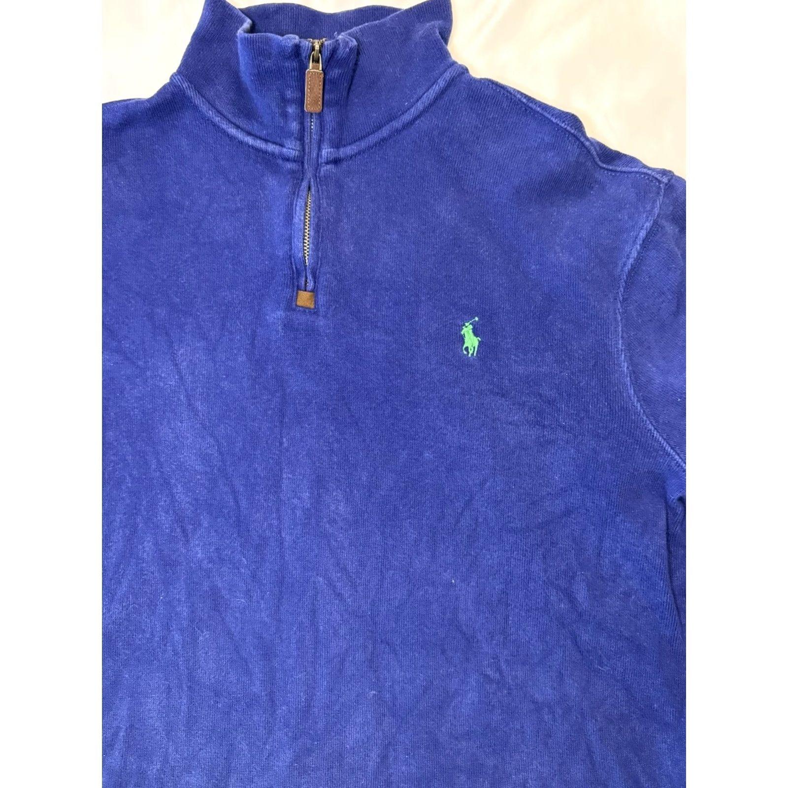Ralph Lauren Ralph Lauren Sweater Blue Knit 1/4 Zip Pullover Mens M Casual Preppy Size US M / EU 48-50 / 2 - 2 Thumbnail