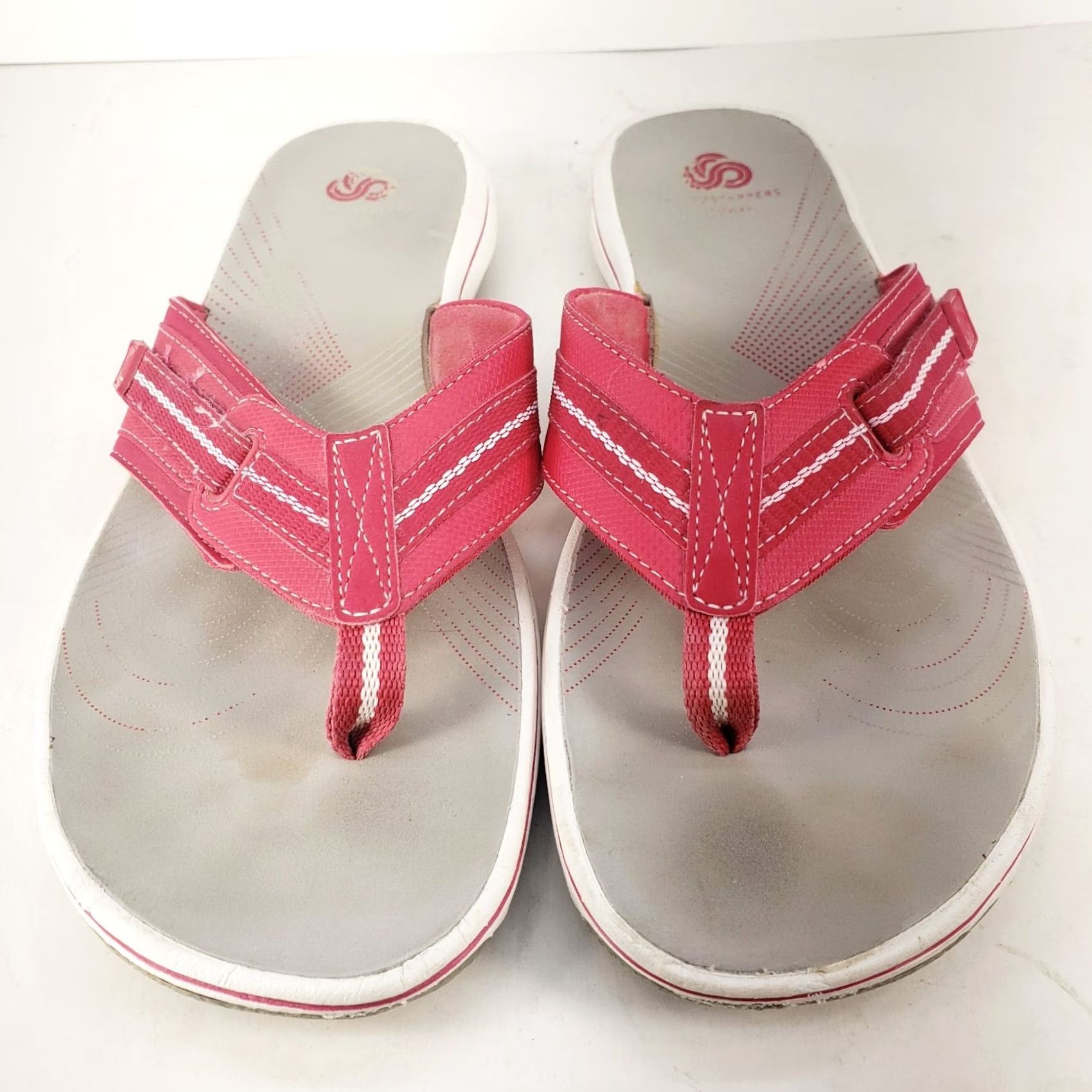 Clarks Clarks Cloudsteppers Sandals Womens 9M Red Thong Flip Flop Slip On Sea Breeze Bohemian Outdoor Casual Travel Womens Size US 9 / IT 39 - 3 Thumbnail