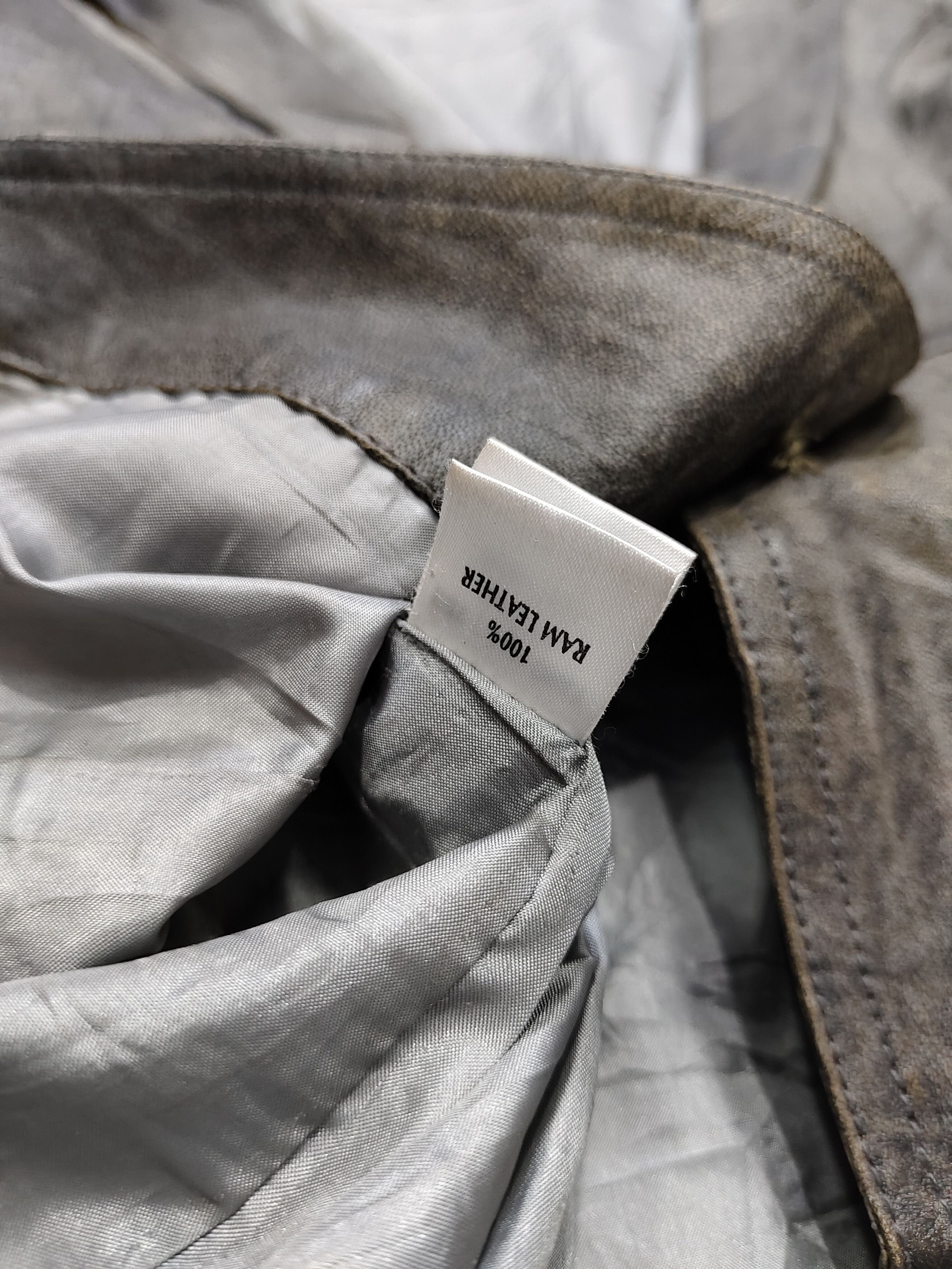 If Six Was Nine 00s BAD Super-Grunge Distressed Washed Leather Jacket Size M / US 6-8 / IT 42-44 - 10 Thumbnail