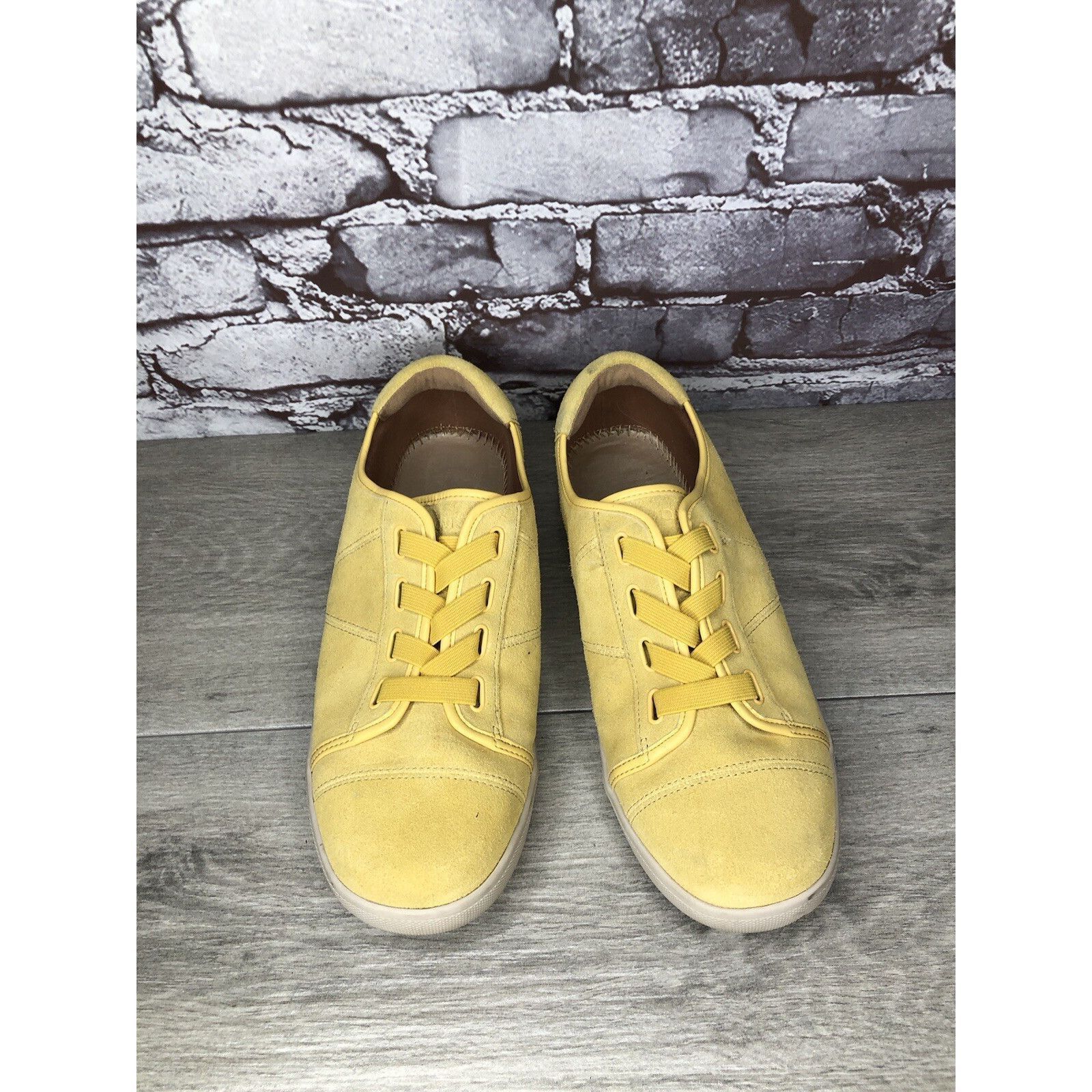 Other Vionic Jean Yellow Suede Casual Comfort Lace Sneakers Shoes Size US 9.5 / IT 39.5 - 3 Thumbnail