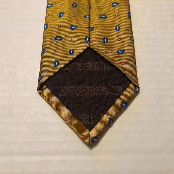 Robert Talbott Robert talbott men's new gold 100%silk tie 3" X 61 1/2" Size ONE SIZE - 3 Thumbnail
