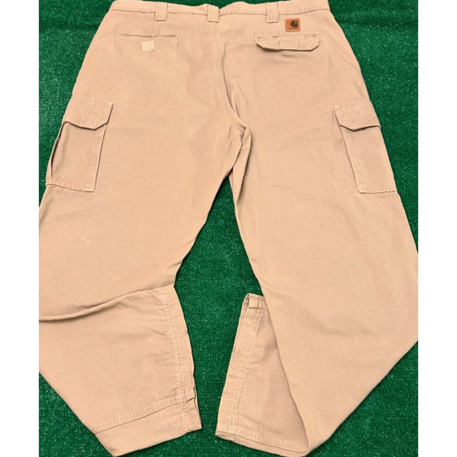Carhartt VINTAGE Carhartt Workwear Cargo Pants Carpenter Dungaree Fit Mens 40 Skater 90s Grunge Hip Hop Punk USA Inseam 32 Beige Work Wear Mens Size US 40 / EU 56 - 2 Thumbnail