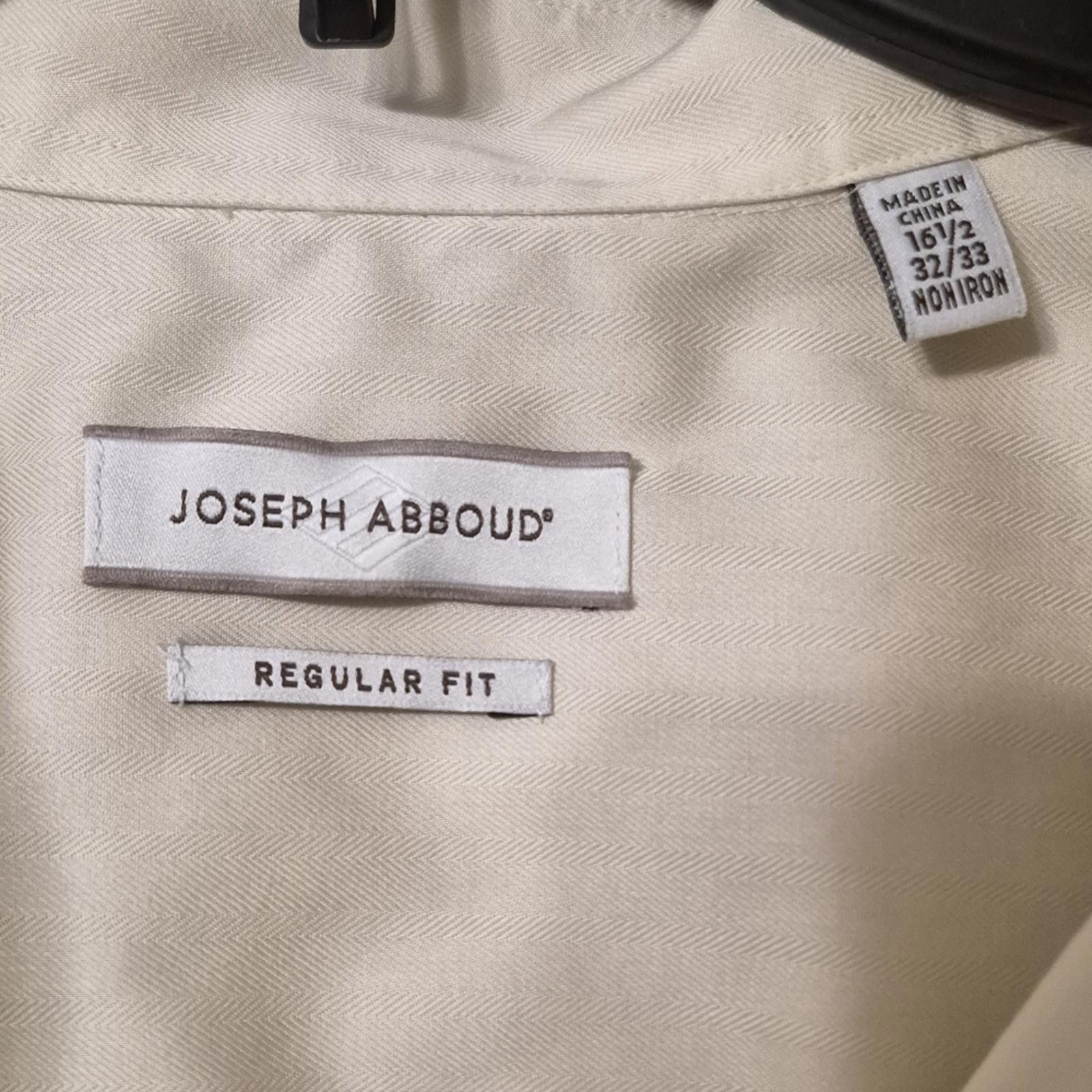 Joseph Abboud Joseph Abboud Light Beige Dress Reguar Fit Shirt Size 16 1/2 Size 38R - 3 Thumbnail