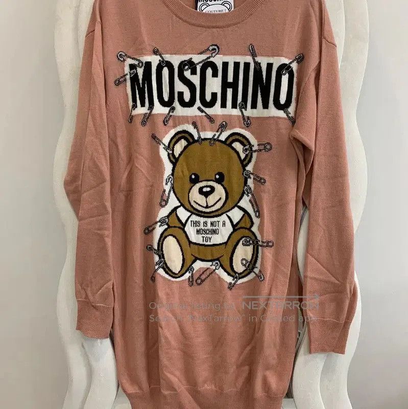 Moschino Moschino Pink Wool Blend Long Sleeve Dress . Size XS / US 0-2 / IT 36-38 - 3 Thumbnail